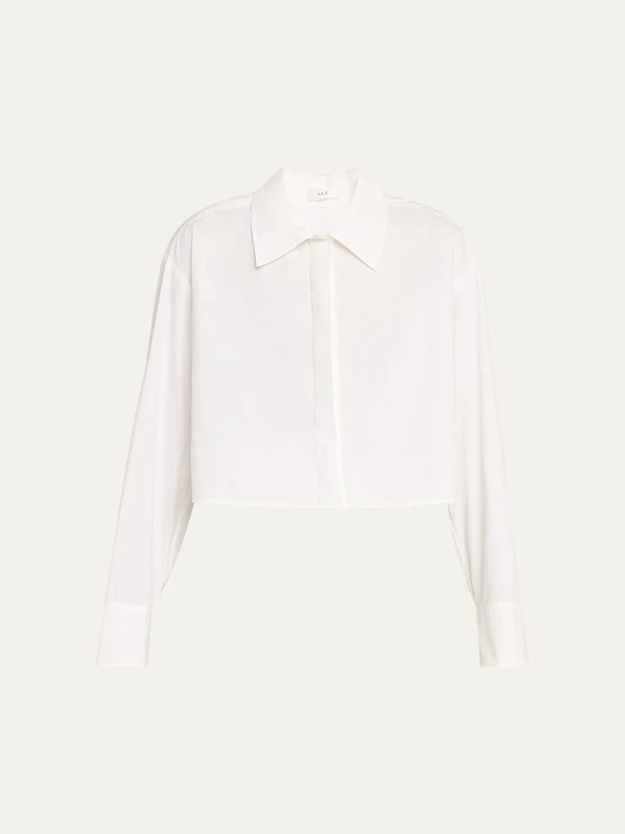 Maude Cropped Button-Front Top - 1