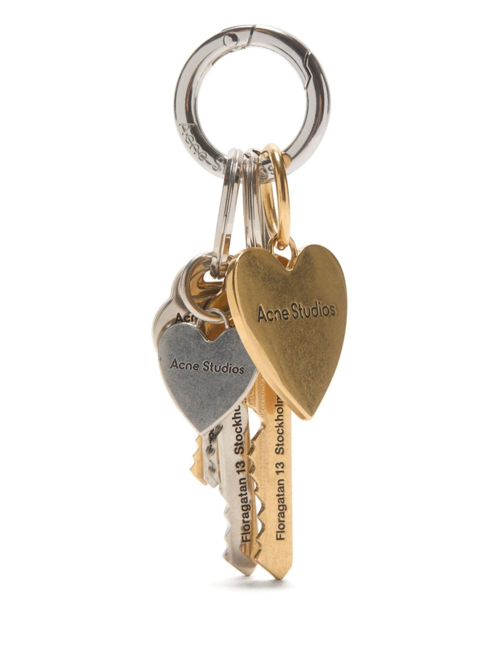 heart-shaped brass keyring - 2