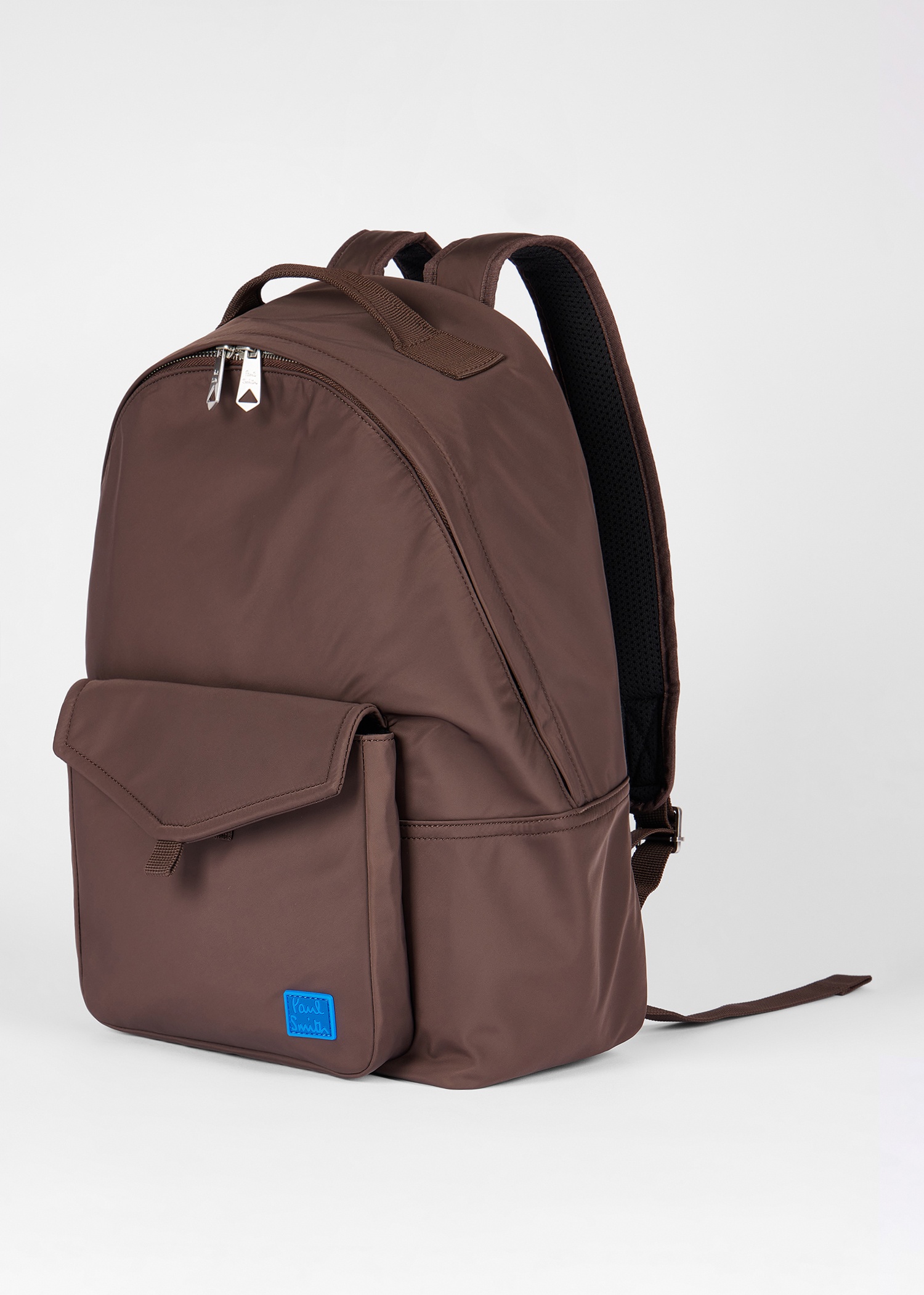 Brown Recycled Polyester Zip-Top Backpack - 3