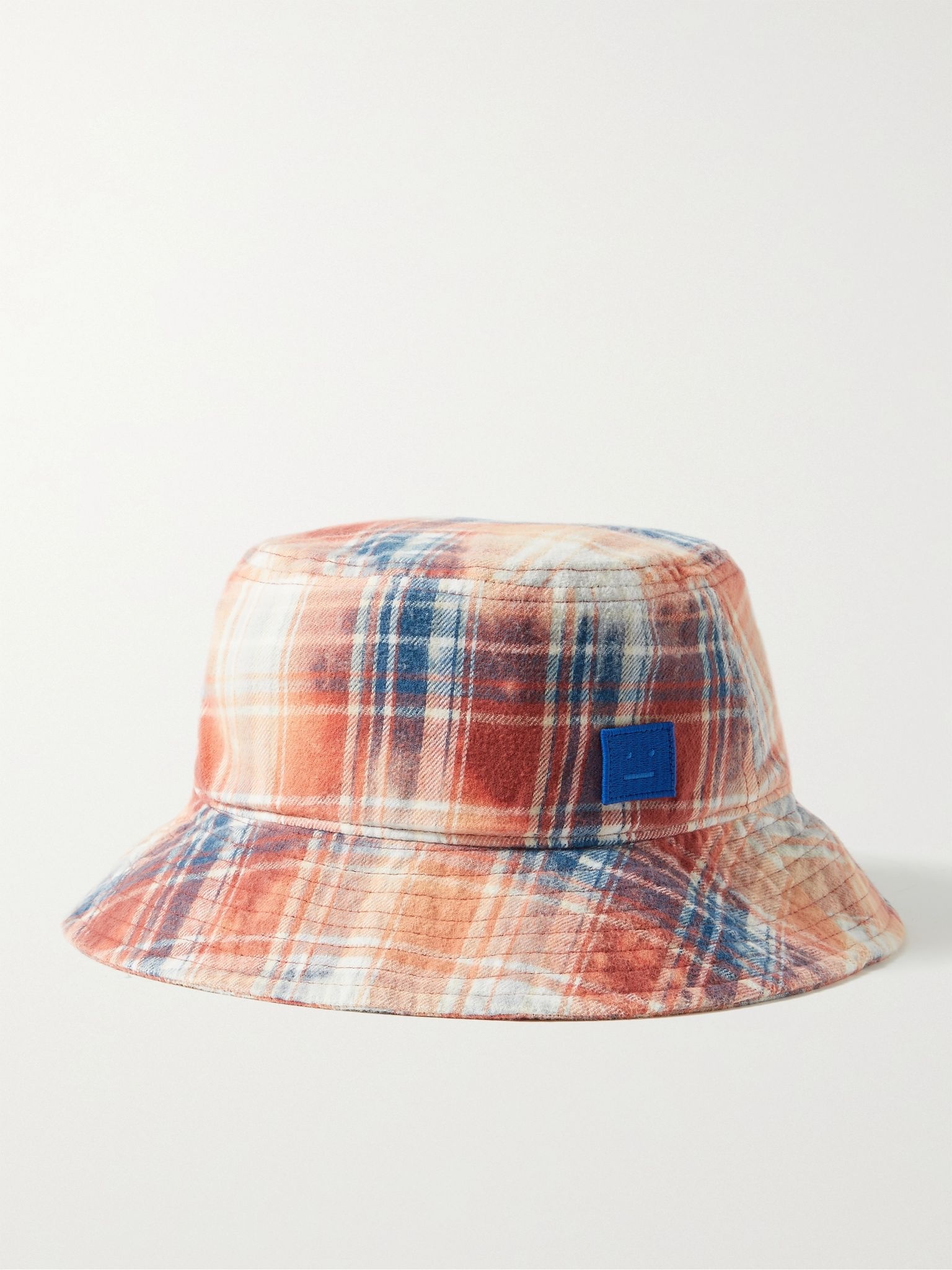 Logo-Appliquéd Checked Cotton-Flannel Bucket Hat - 1