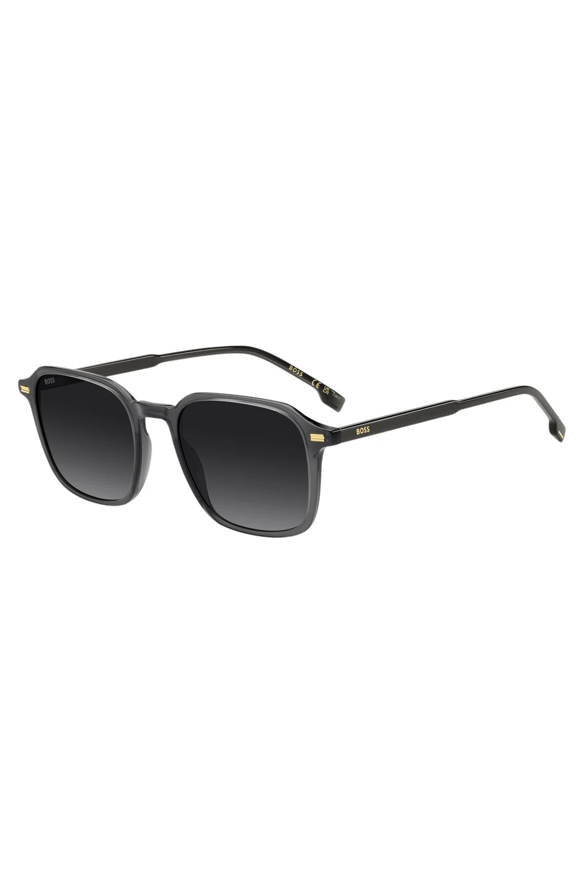 SUNGLASSES IN DARK-GRAY ACETATE WITH GOLD-TONE LOGOS - 1