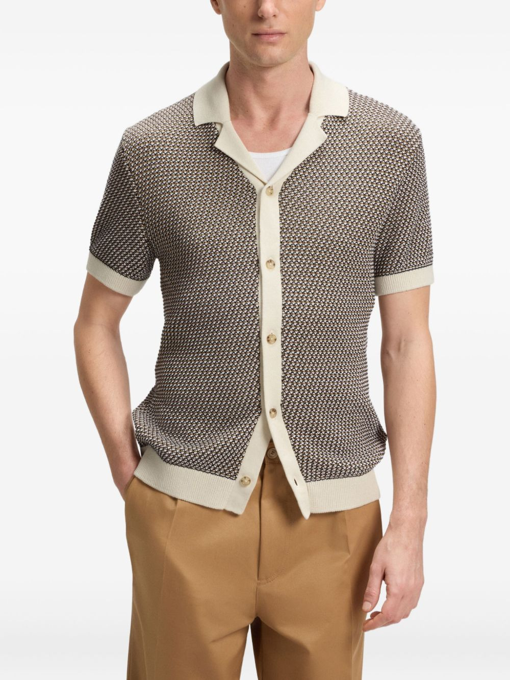 Houndstooth knitted shirt - 3