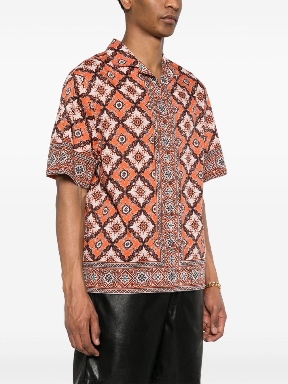 mosaic-print cotton shirt - 3