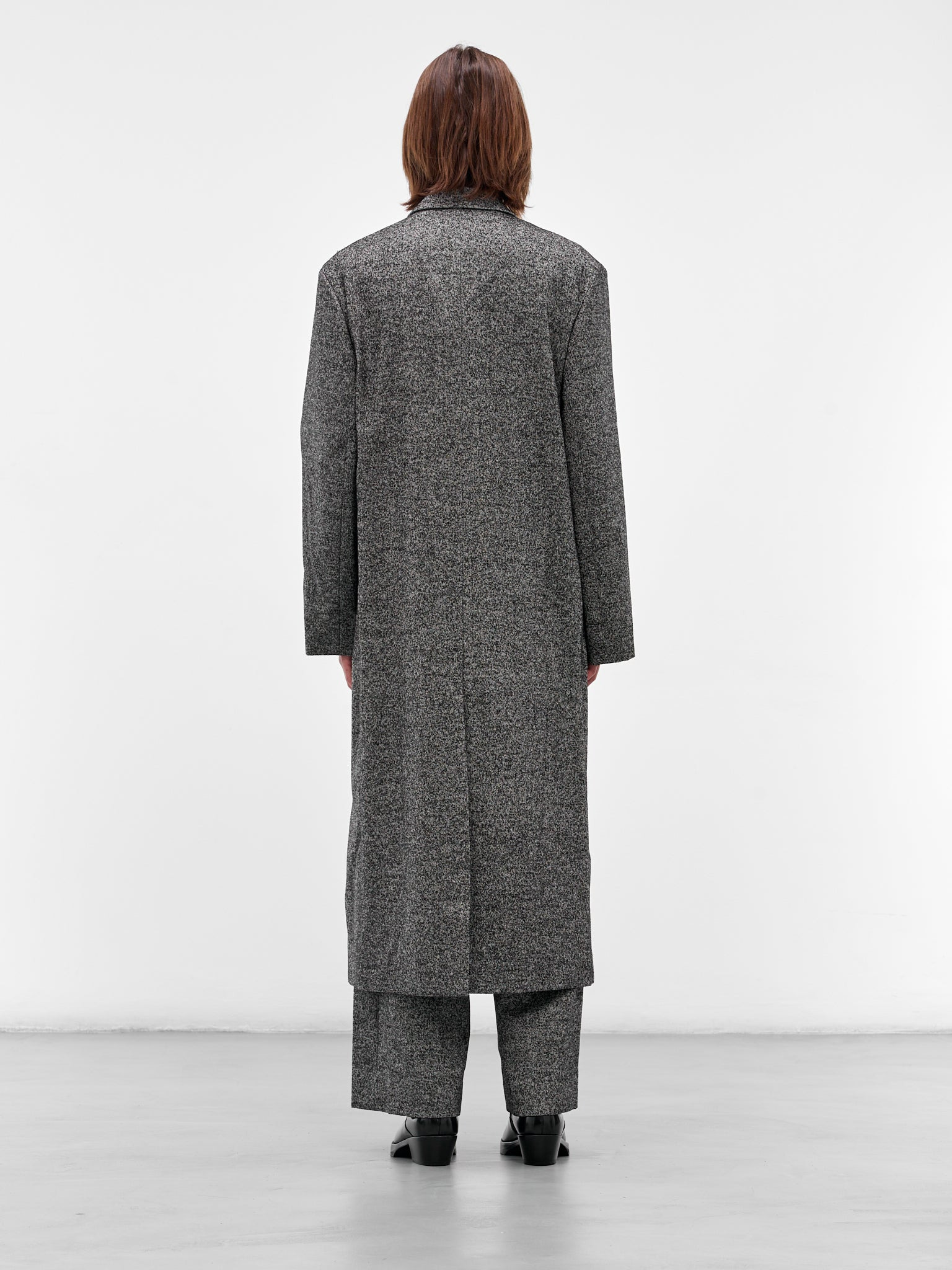 Gray Twill Double-Breasted Coat - 3