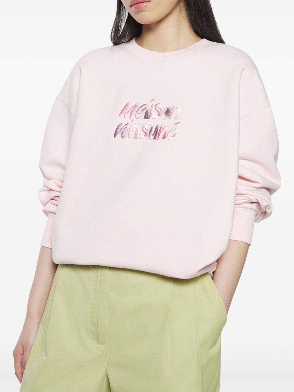 embroidered-logo sweatshirt - 3