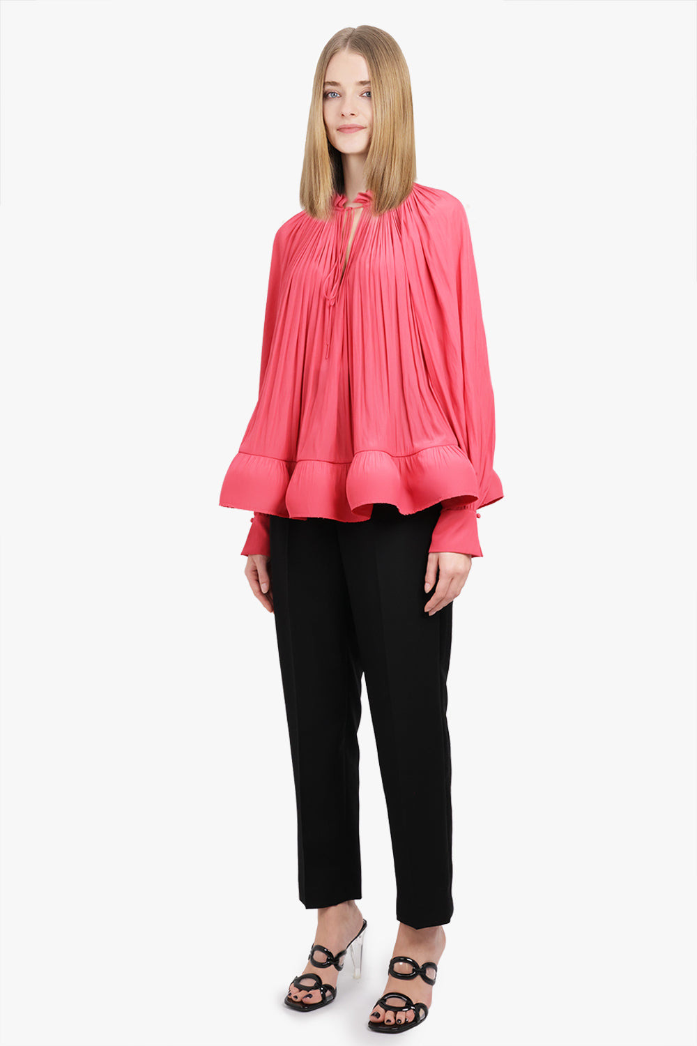 CHARMEUSE BLOUSE WITH LONG SLEEVES | WATERMELON - 2