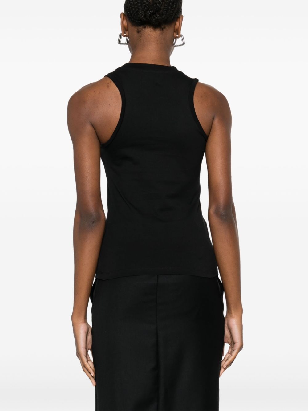 rhinestone-logo tank top - 4