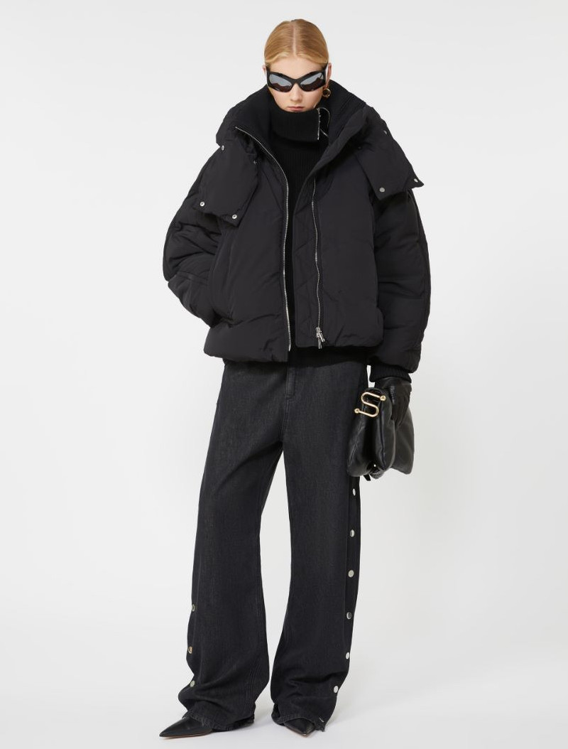 Sportmax Water-repellent short down jacket - BLACK outlook
