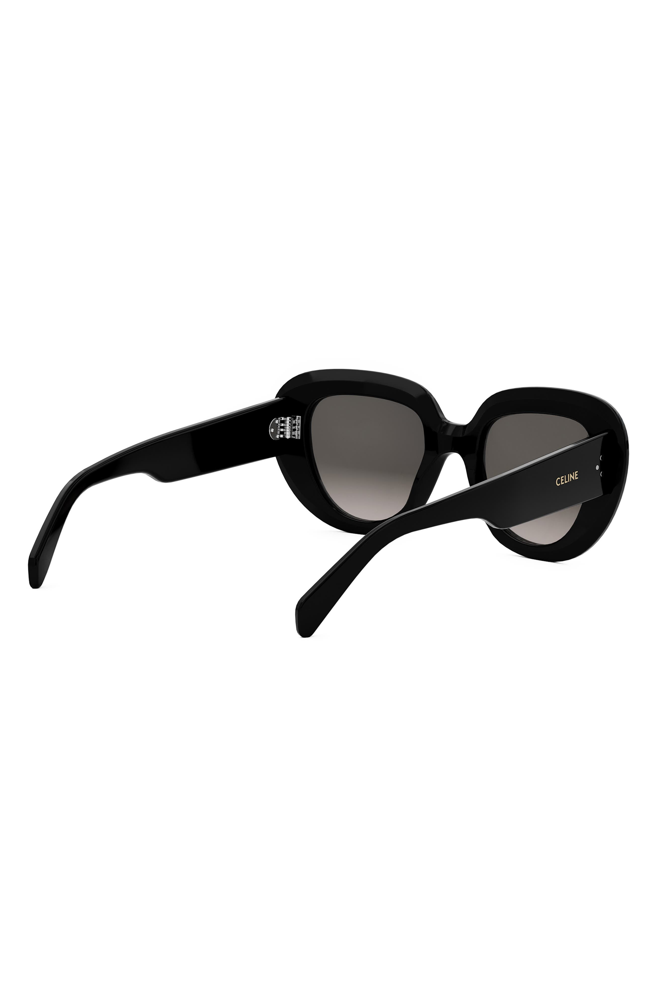 CELINE Bold 3 Dots 51mm Gradient Butterfly Sunglasses in Shiny Black /Gradient Smoke at Nordstrom - 5