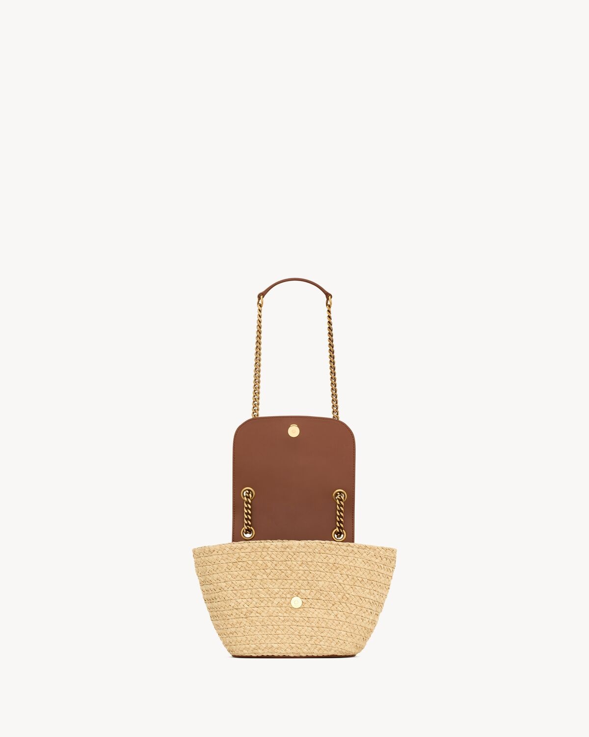 【関税込み】マノン ミニ ラフィア＆レザー ショルダーバッグ SAINT LAURENT MINI MANON IN RAFFIA | REVERSIBLE
