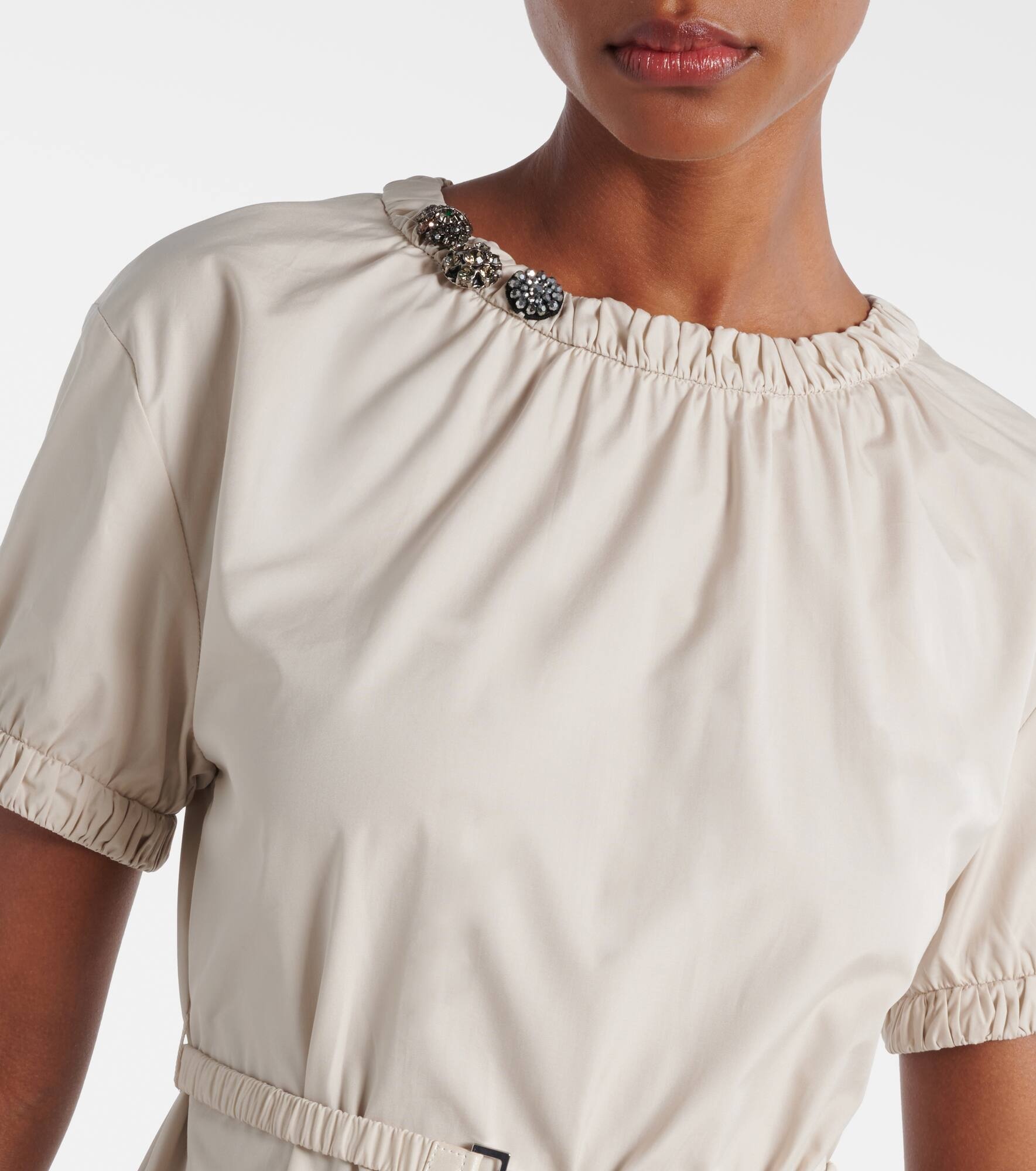 Terry cotton poplin midi dress - 4