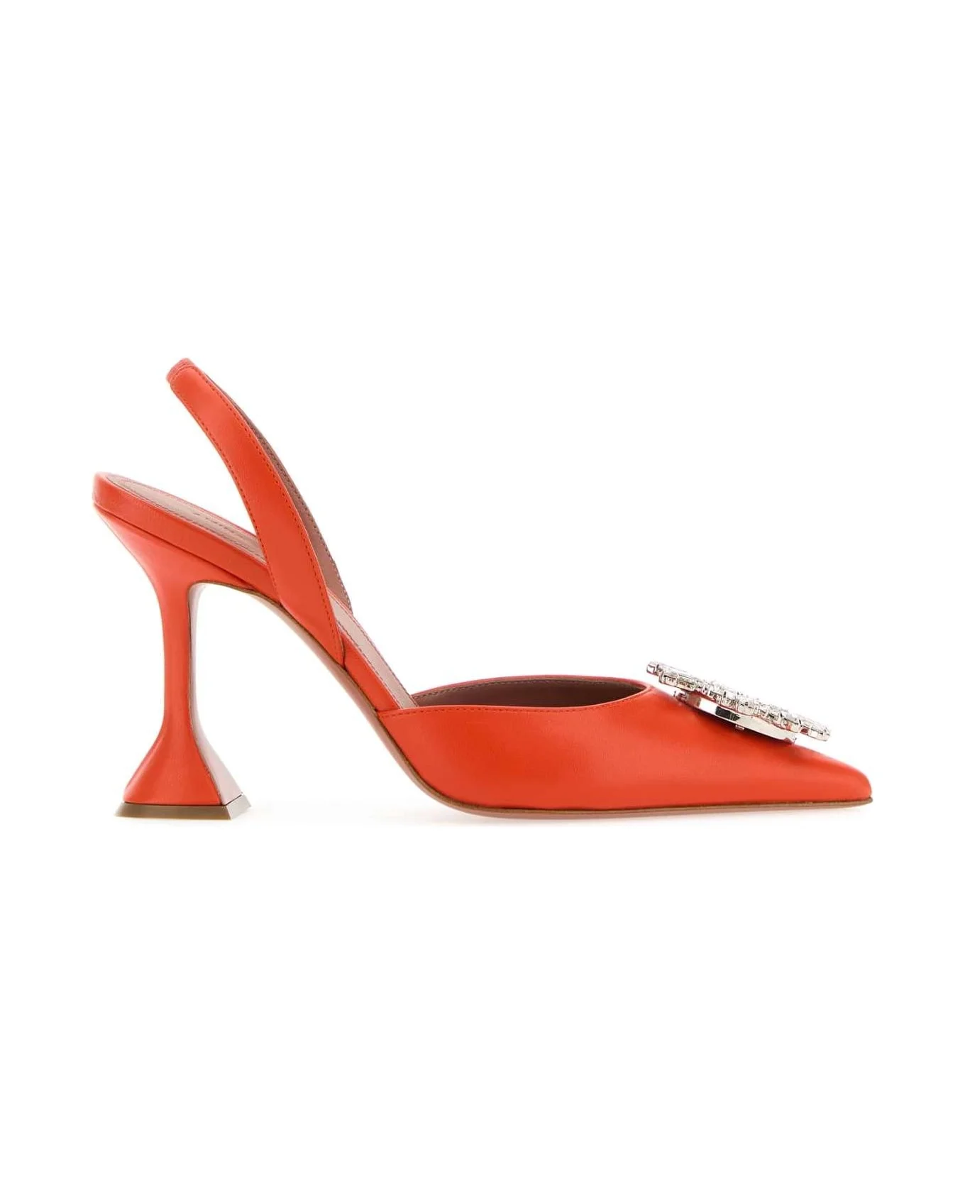 Orange Nappa Leather Begum Pumps - 1