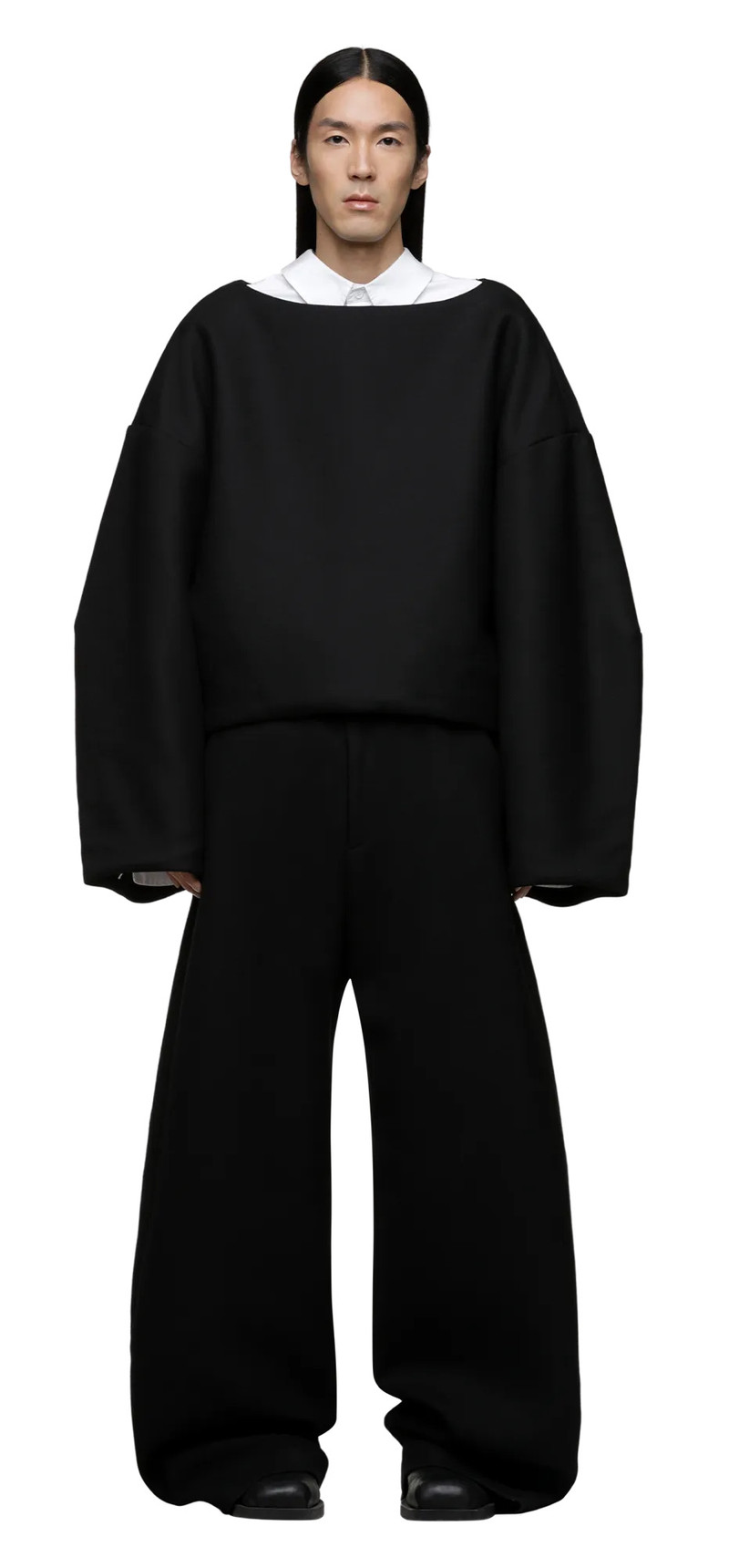 BOAT NECK JUMPER BLACK WOOL 4