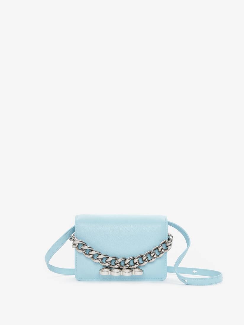 The Four Ring Mini With Chain in Pale Blue - 6