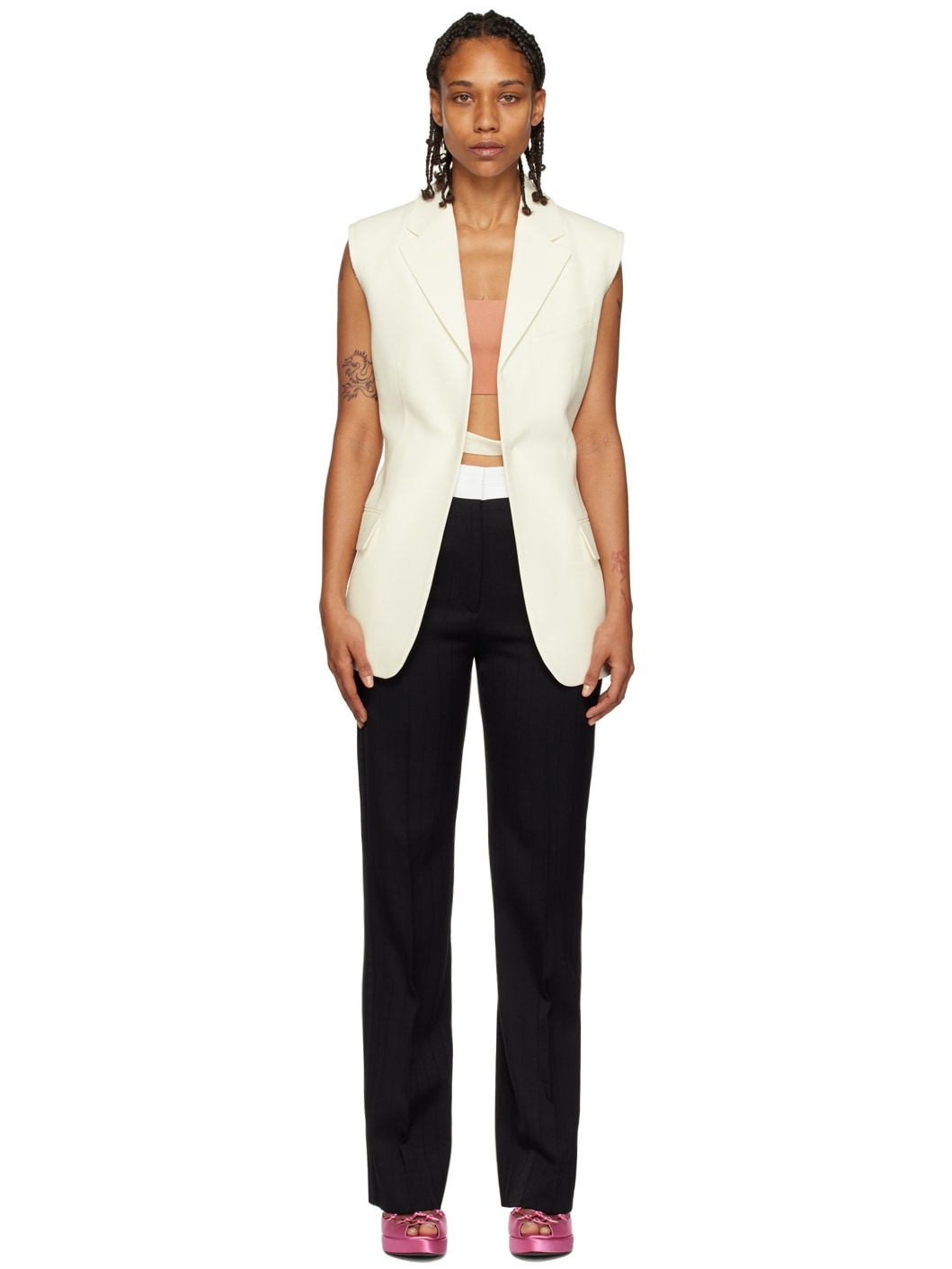 Off-White Paneled Vest - 1