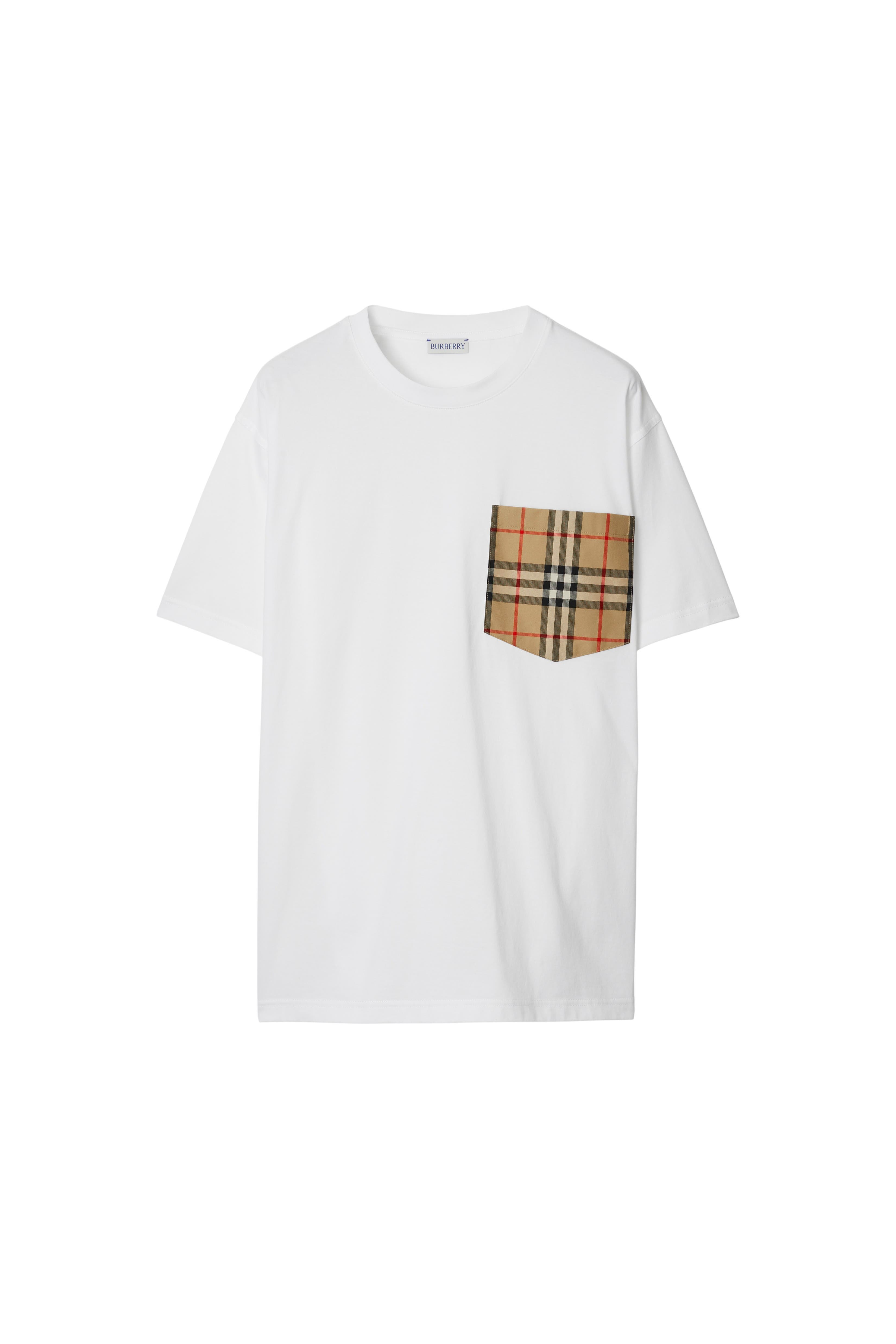 burberry Check Pocket Cotton T-shirt in White at Nordstrom - 2