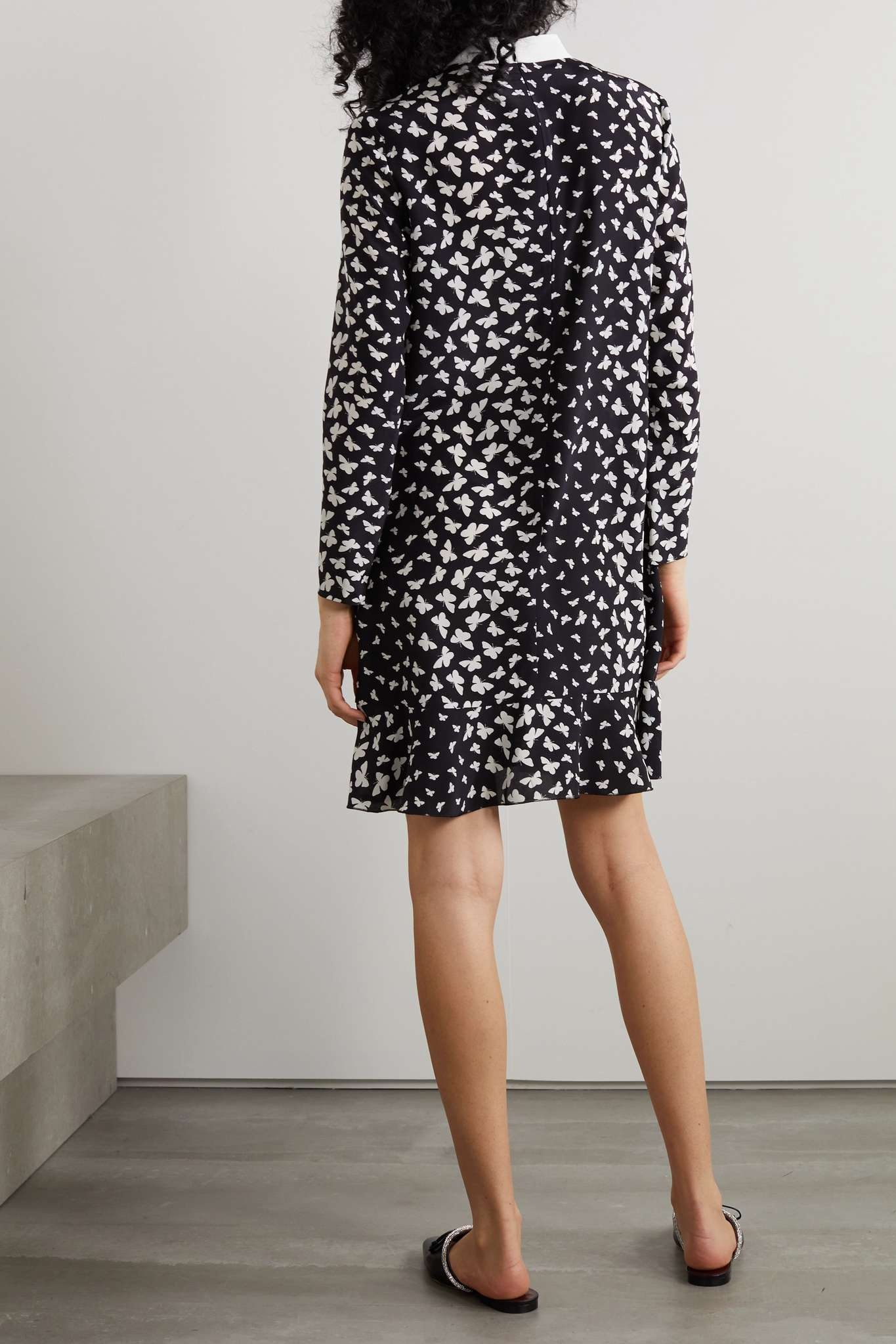 Printed silk crepe de chine mini dress - 3