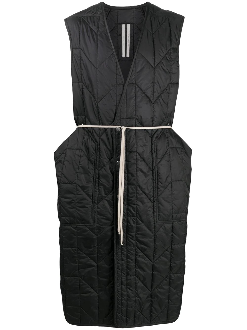 quilted longline gilet - 1