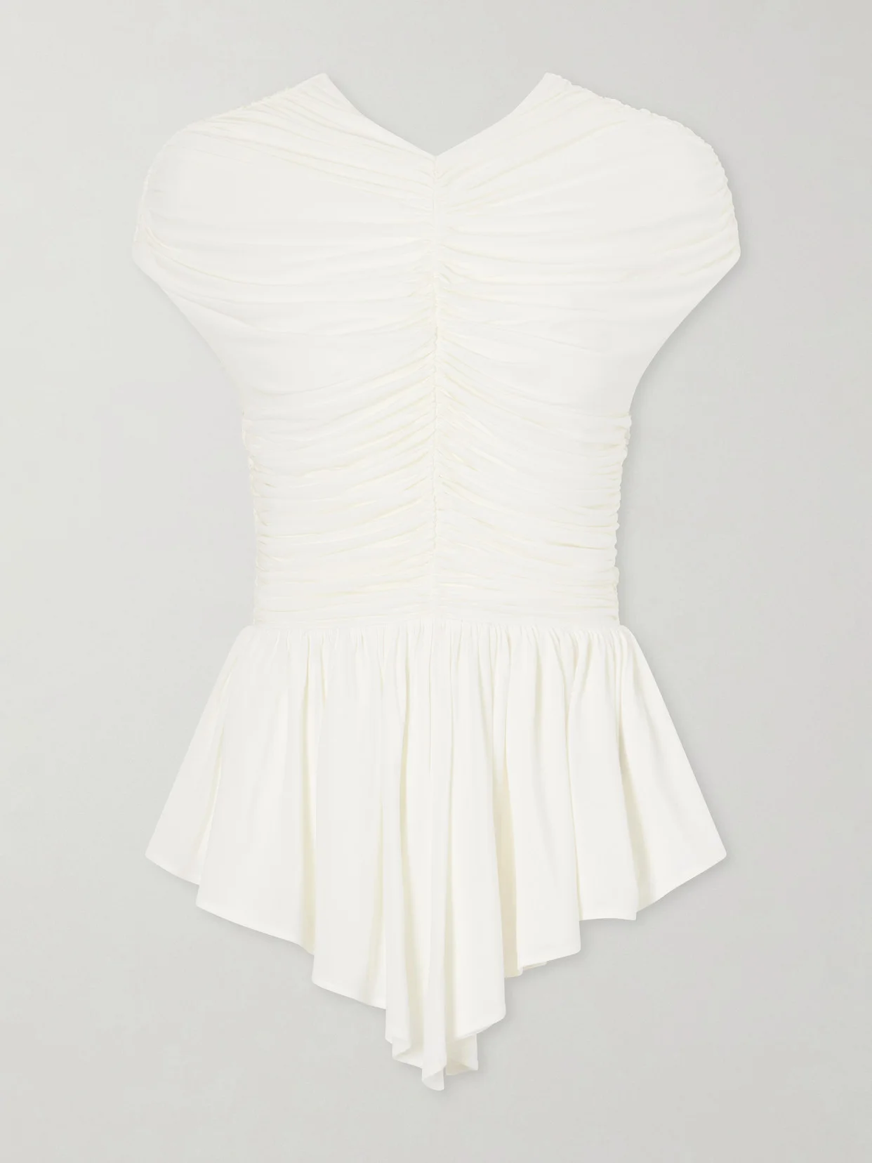 Gabor Ruched Ruffled Stretch-jersey Blouse - 1