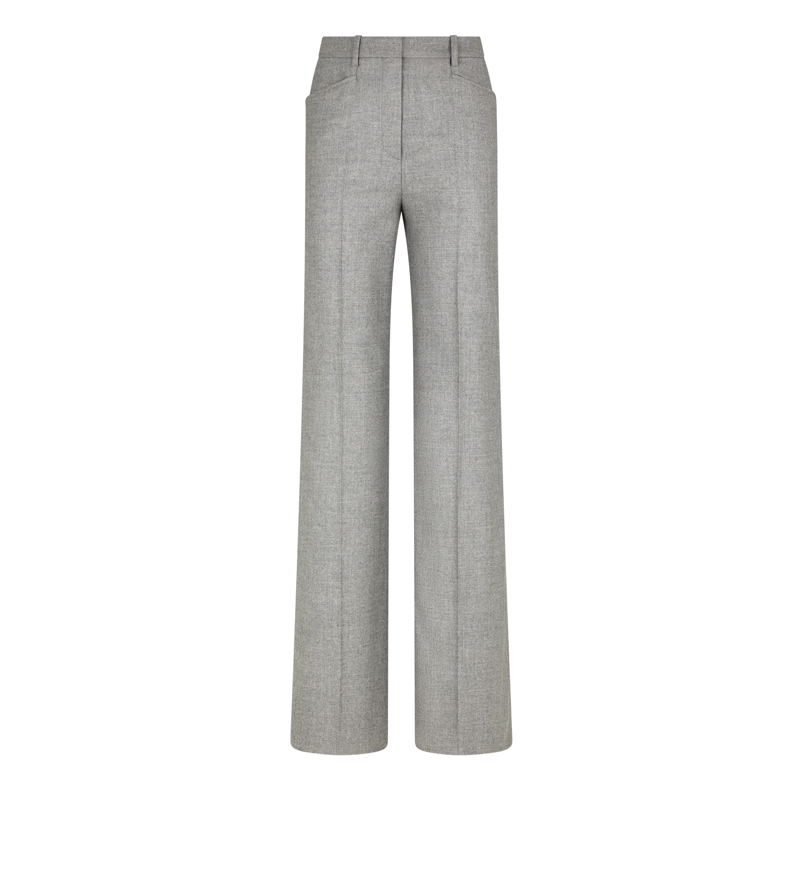 CASHMERE FLANNEL TAILORED BOOT CUT PANTS - 1
