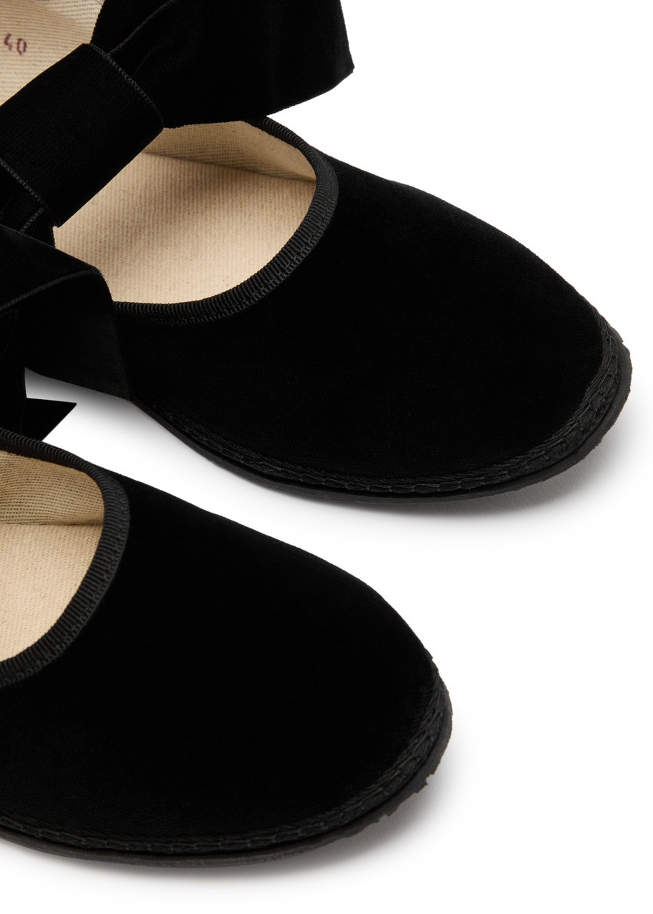 Vibi Venezia Bow Velvet Mary Jane Flats - 3