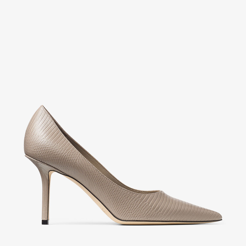 Love 85 Taupe Lizard Printed Leather Pumps 1