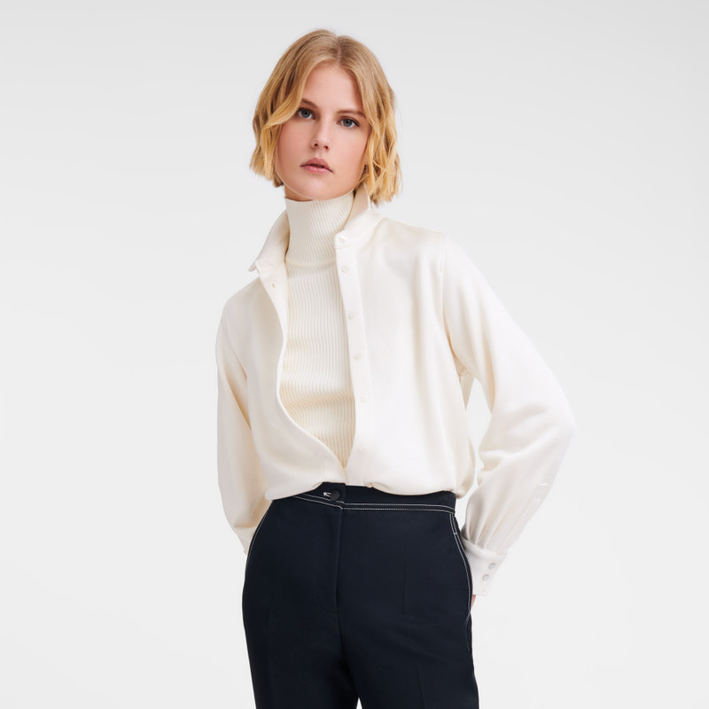 Longchamp Straight shirt Ecru - Jersey outlook