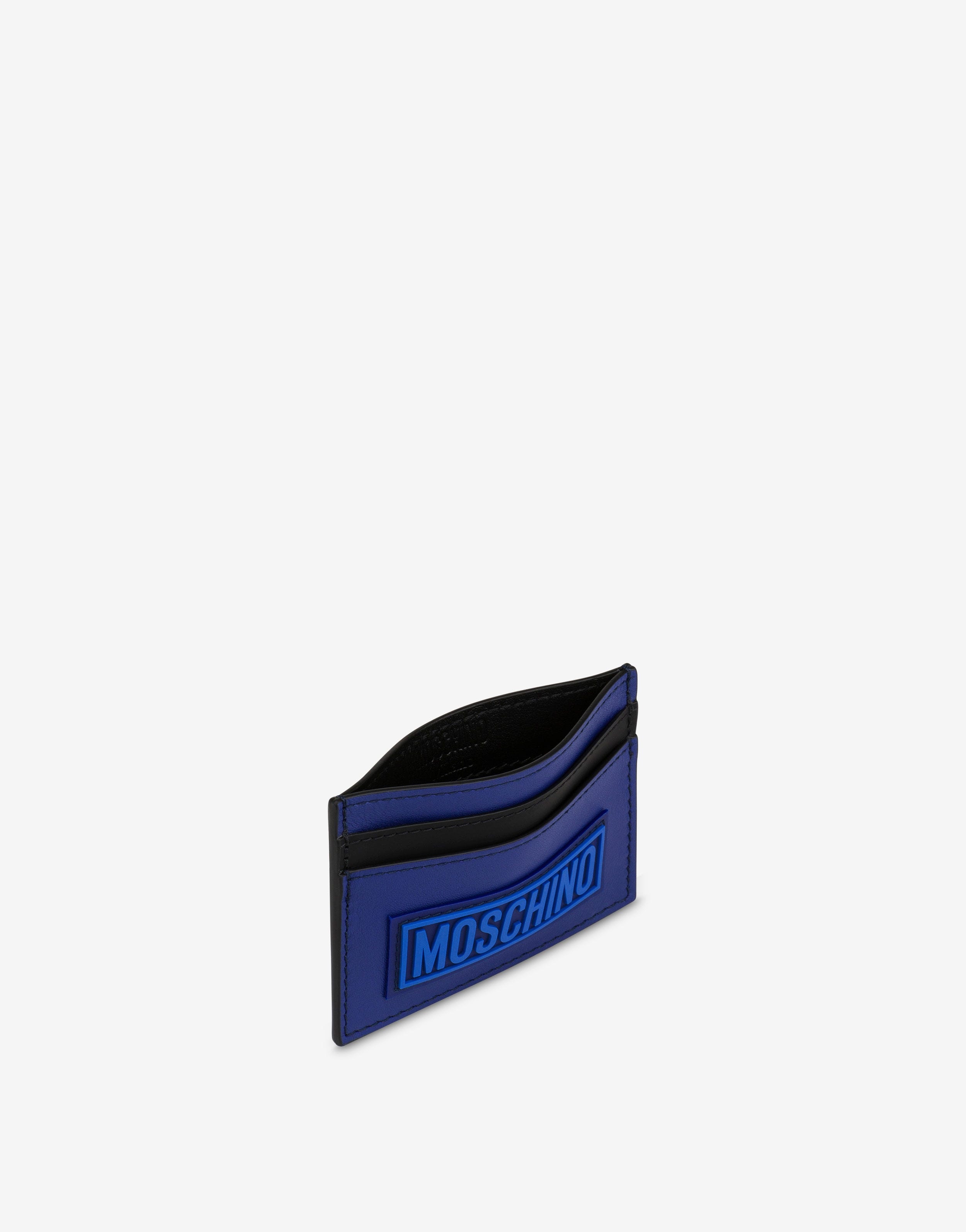 RUBBER LOGO CALFSKIN CARD HOLDER - 3