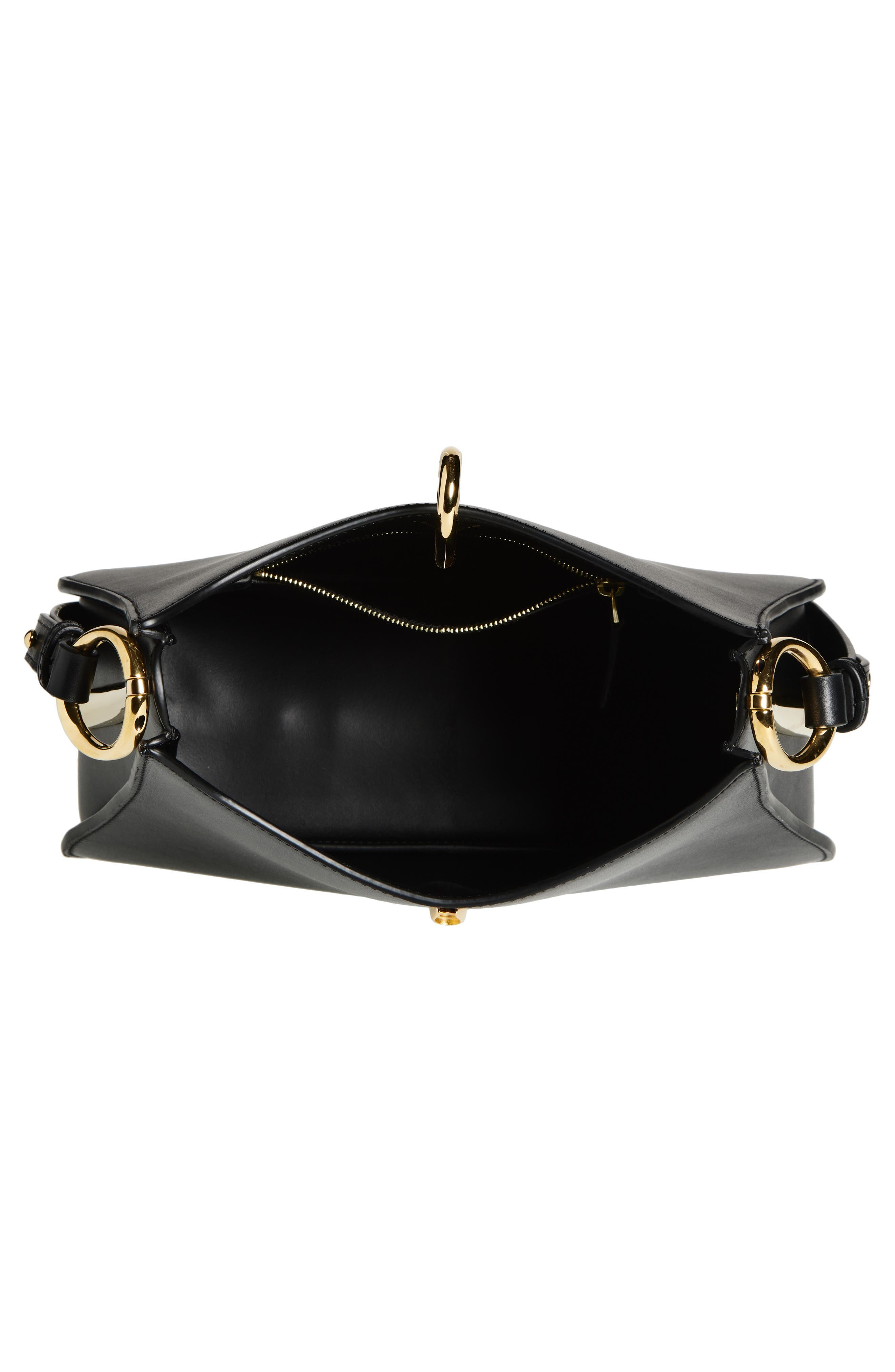 Rabanne The Medium Ring Leather Shoulder Bag in Black /Gold at Nordstrom - 5