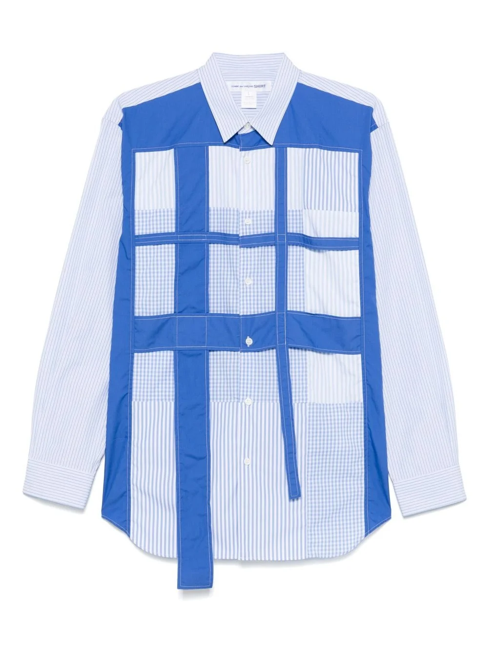 patchwork striped shirt - 1