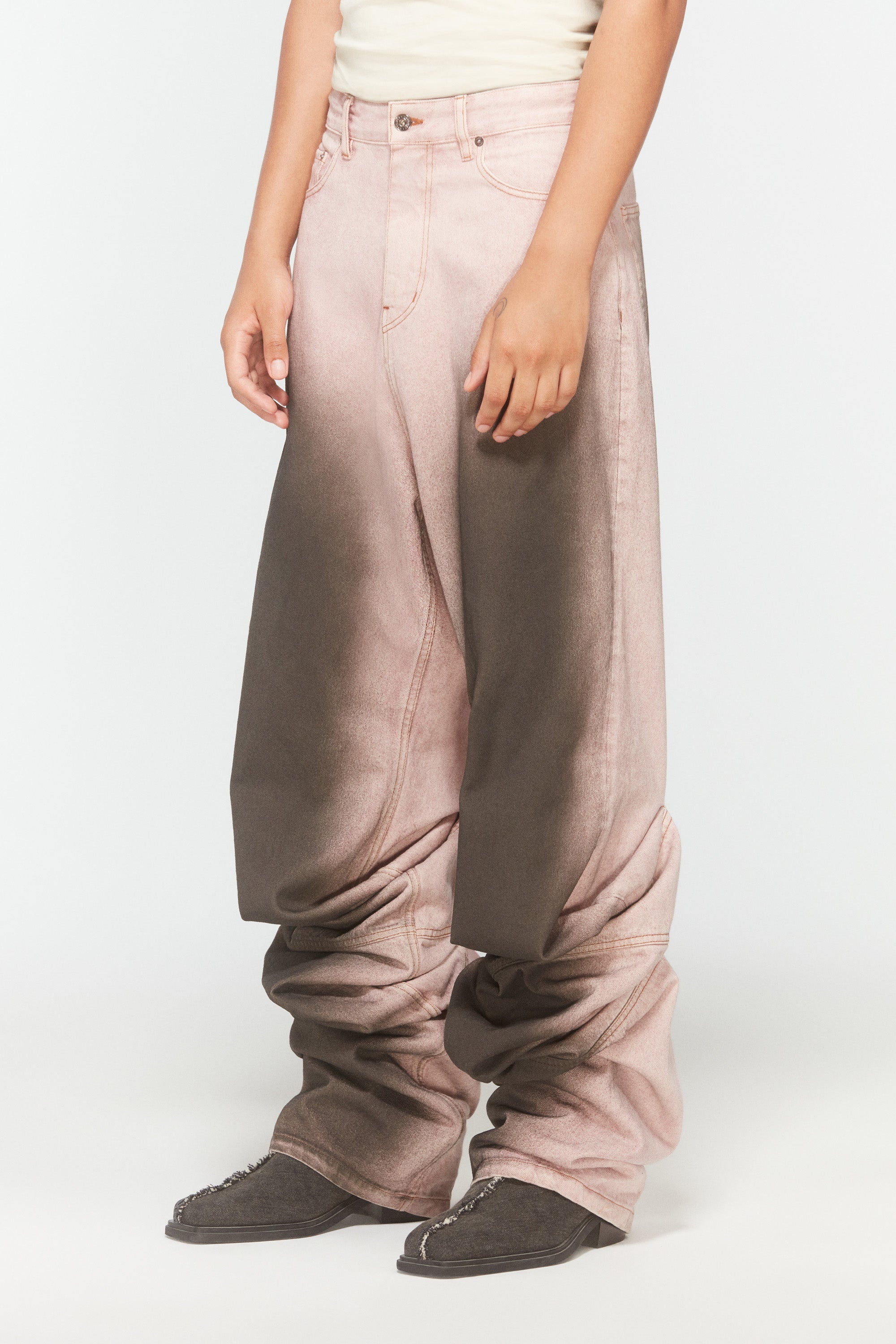 DRAPED CUFF JEANS - 3
