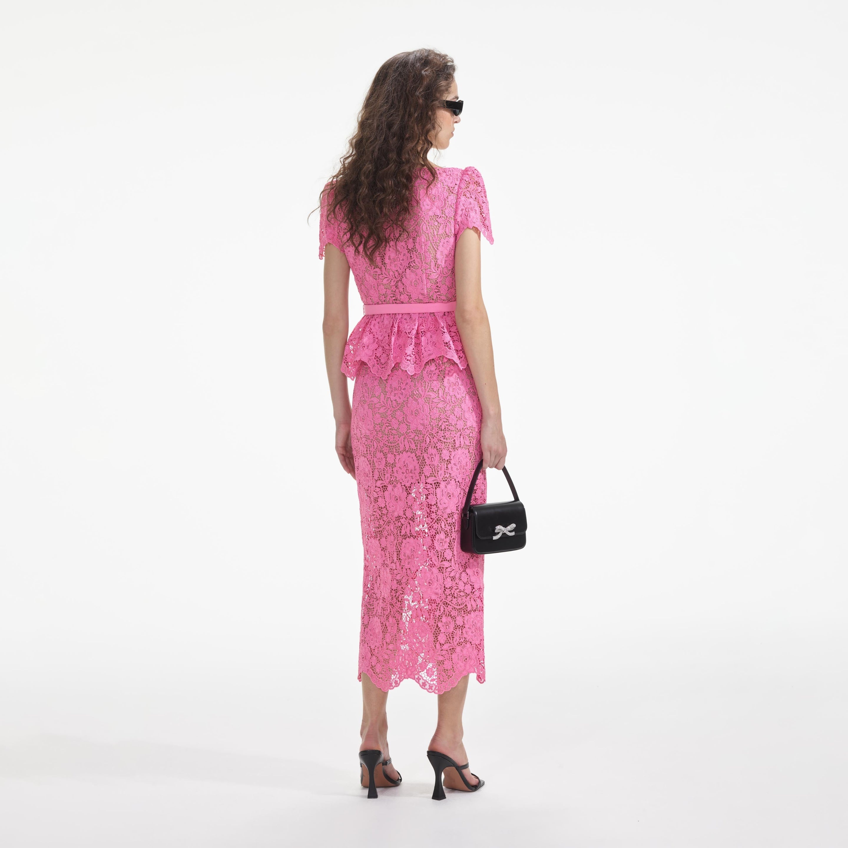 Pink Lace Open Neck Top - 3