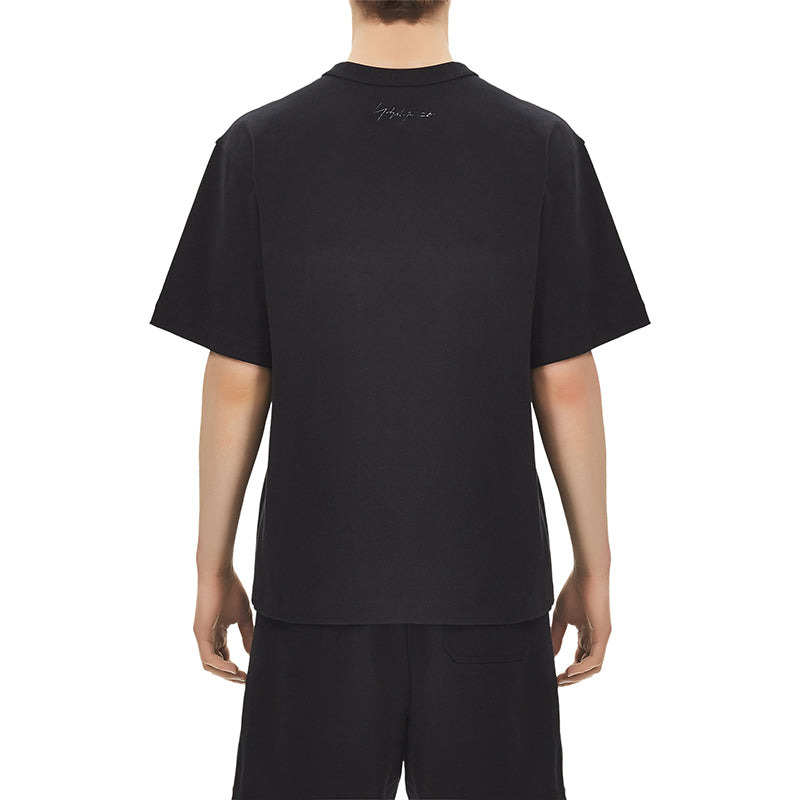 Men's Y-3 Alphabet Logo Casual Short Sleeve Black T-Shirt FP8696 - 5