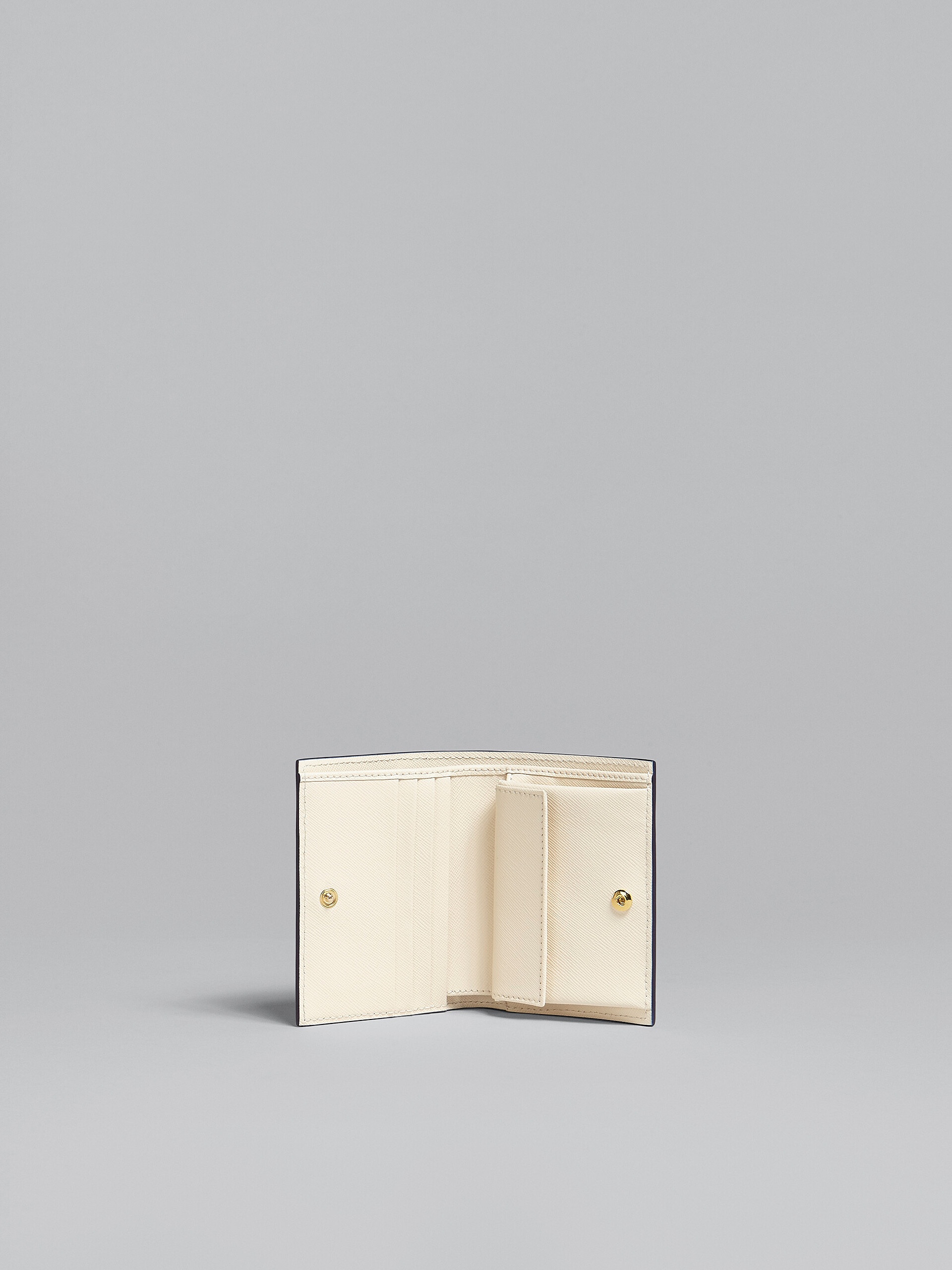 WHITE SAFFIANO LEATHER BI-FOLD WALLET - 2