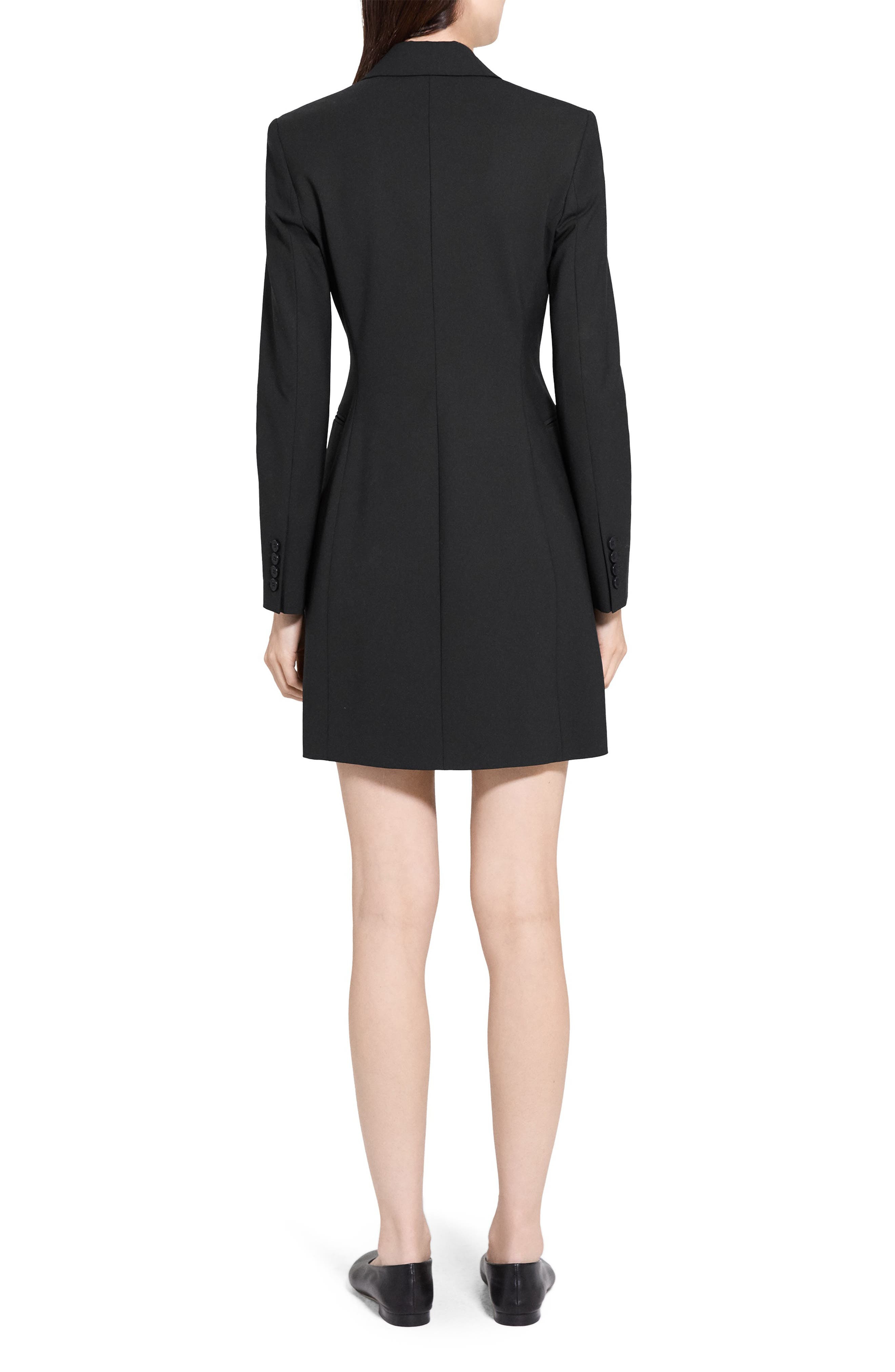 Theory Double Breasted Stretch Wool Blazer Dress in Black at Nordstrom - 2
