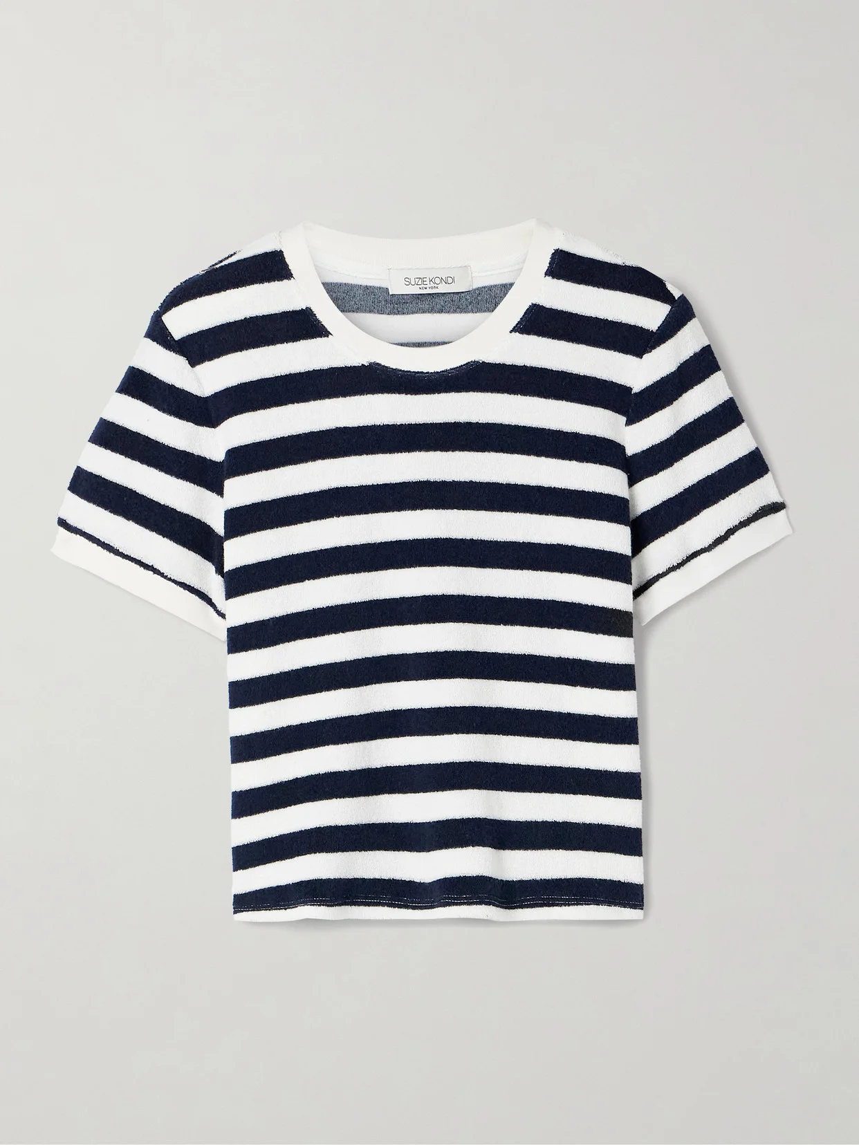 Capri Striped Cotton-blend Terry T-shirt - 1