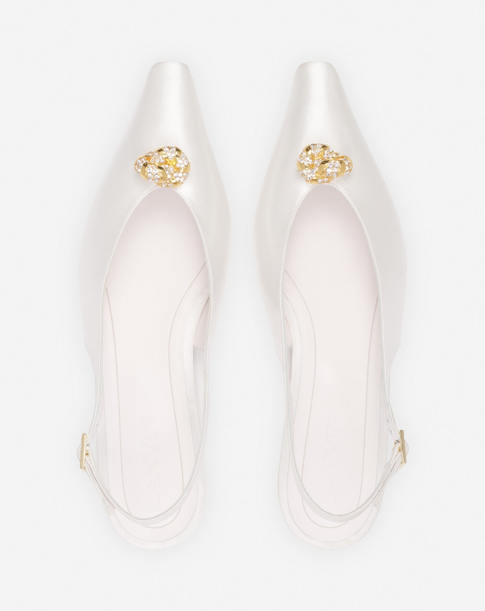 SATIN SWING SLINGBACK MULE WITH MELODY JEWEL - 3