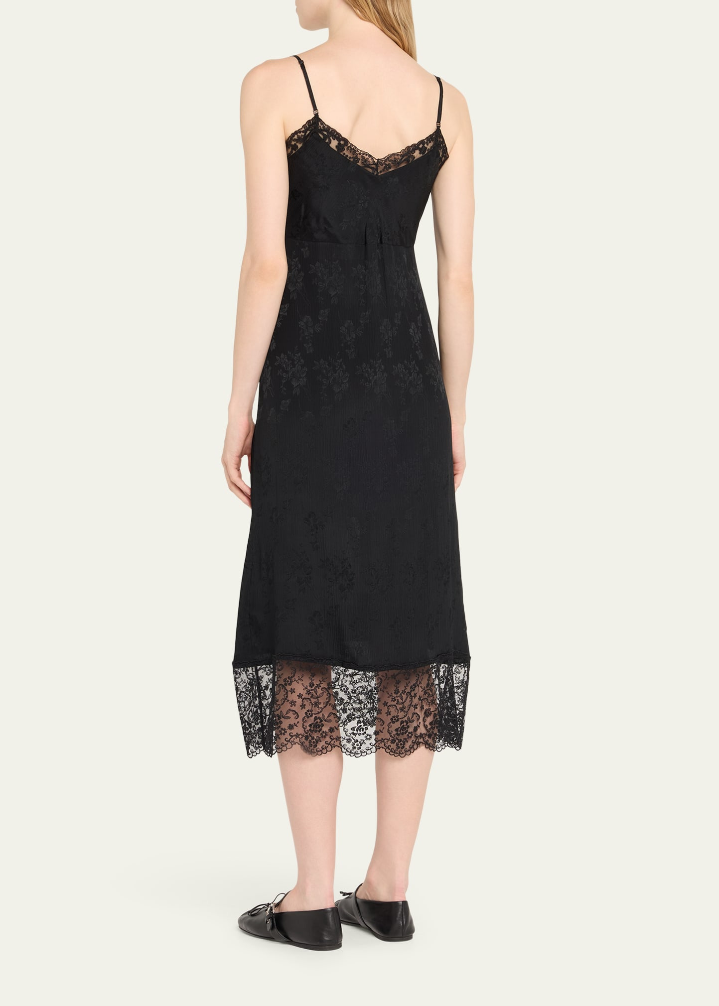 Floral Lace-Trim Slip Dress - 3
