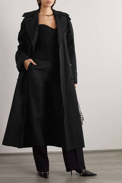 BALENCIAGA Hourglass oversized double-breasted wool and cotton-blend trench coat outlook