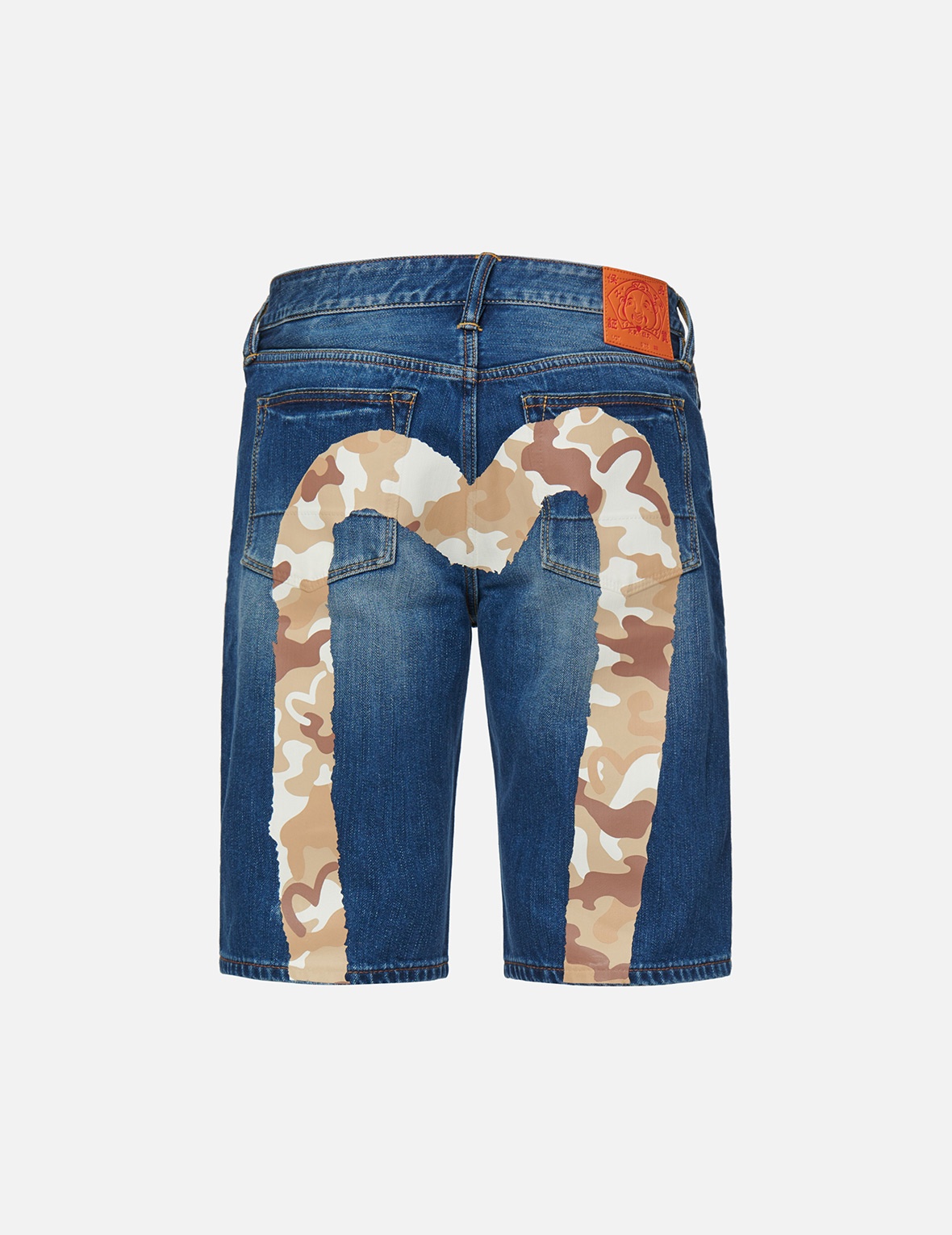 CAMOUFLAGE BRUSHSTROKE DAICOCK DENIM SHORTS - 2
