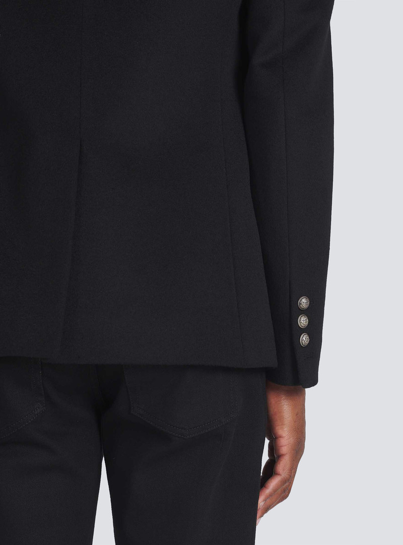 Wool blazer with double-breasted silver-tone buttoned fastening 7