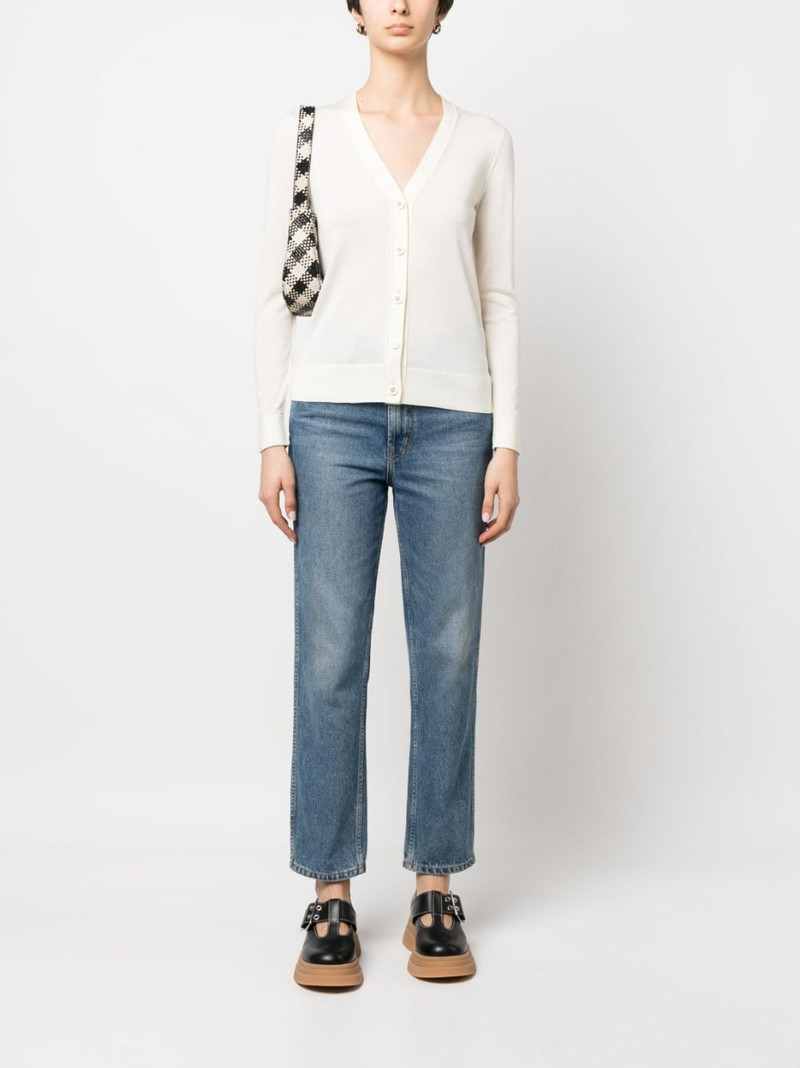 TORY BURCH logo-buttons knit cardigan outlook
