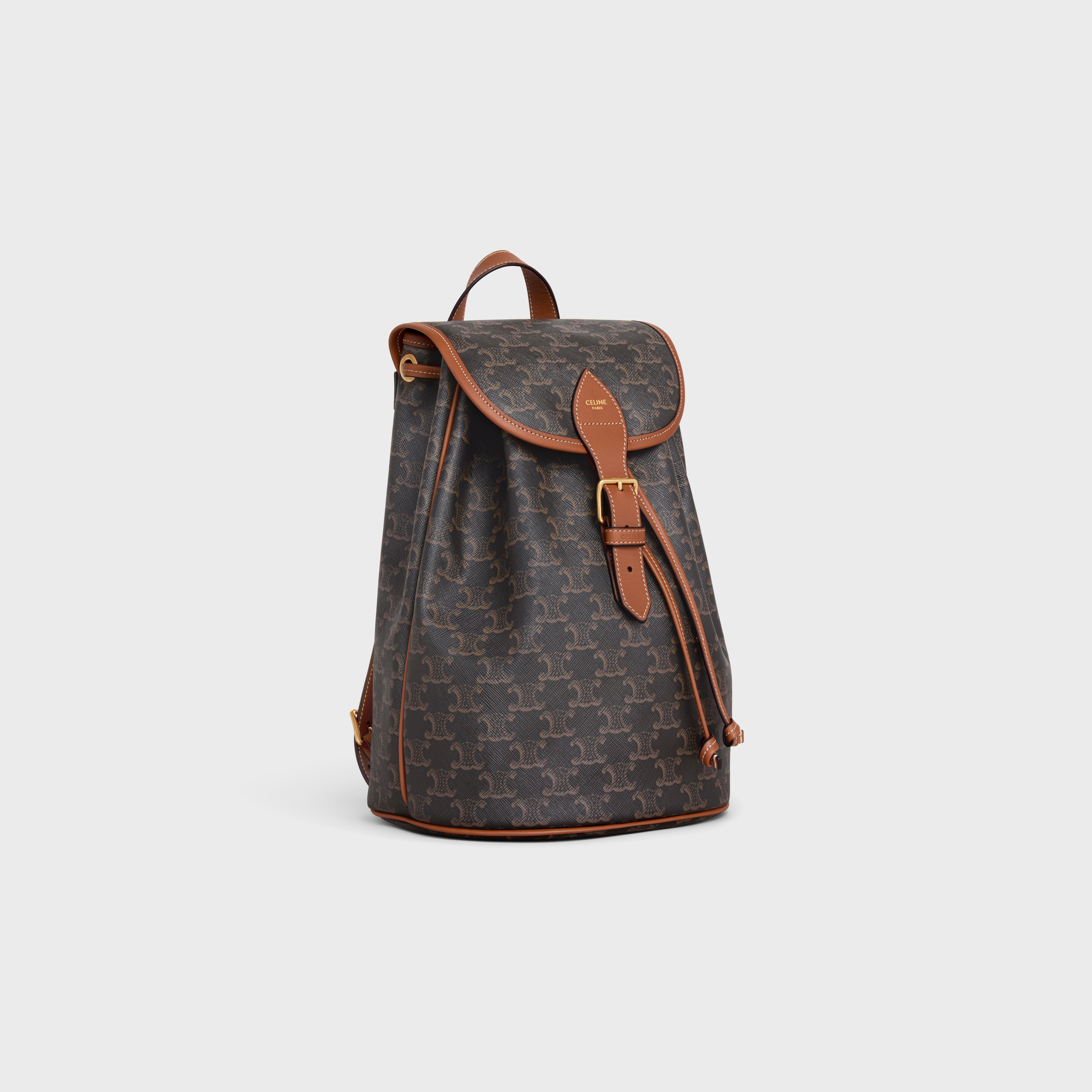 MEDIUM BACKPACK FOLCO in Triomphe Canvas and calfskin - 2