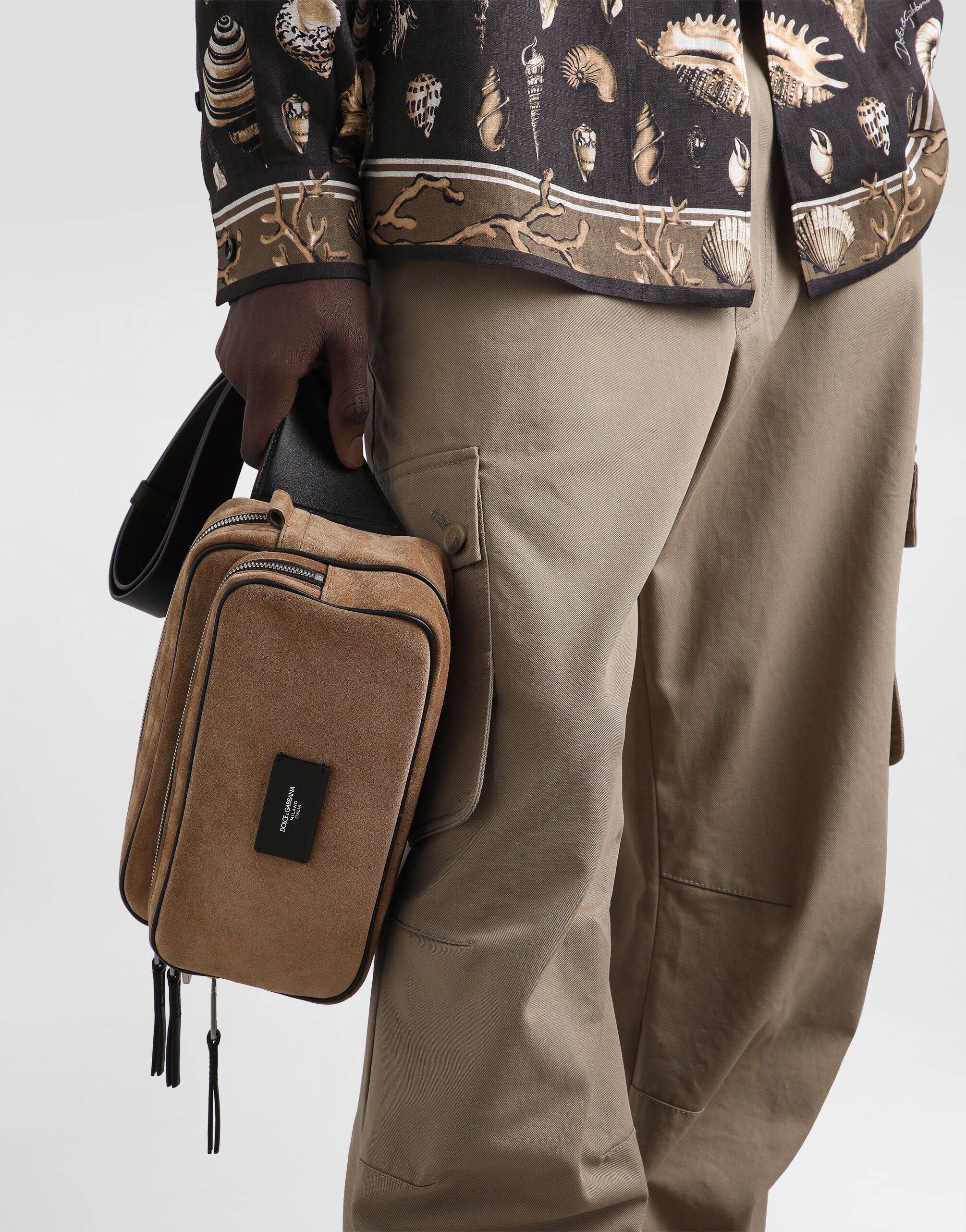 Leather and split calfskin belt bag - 5