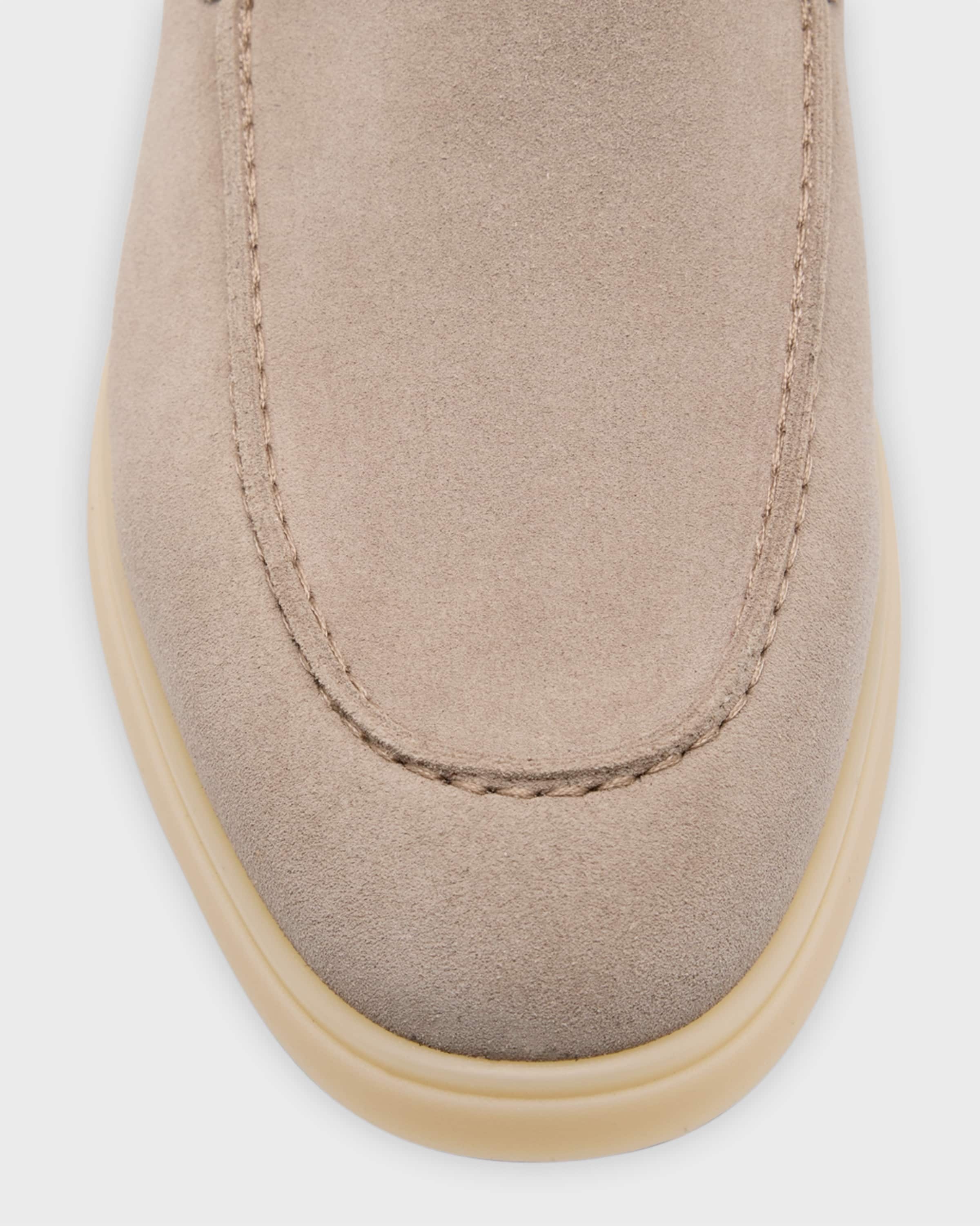 Men's Suede Metal Logo Moccasin Loafers - 3