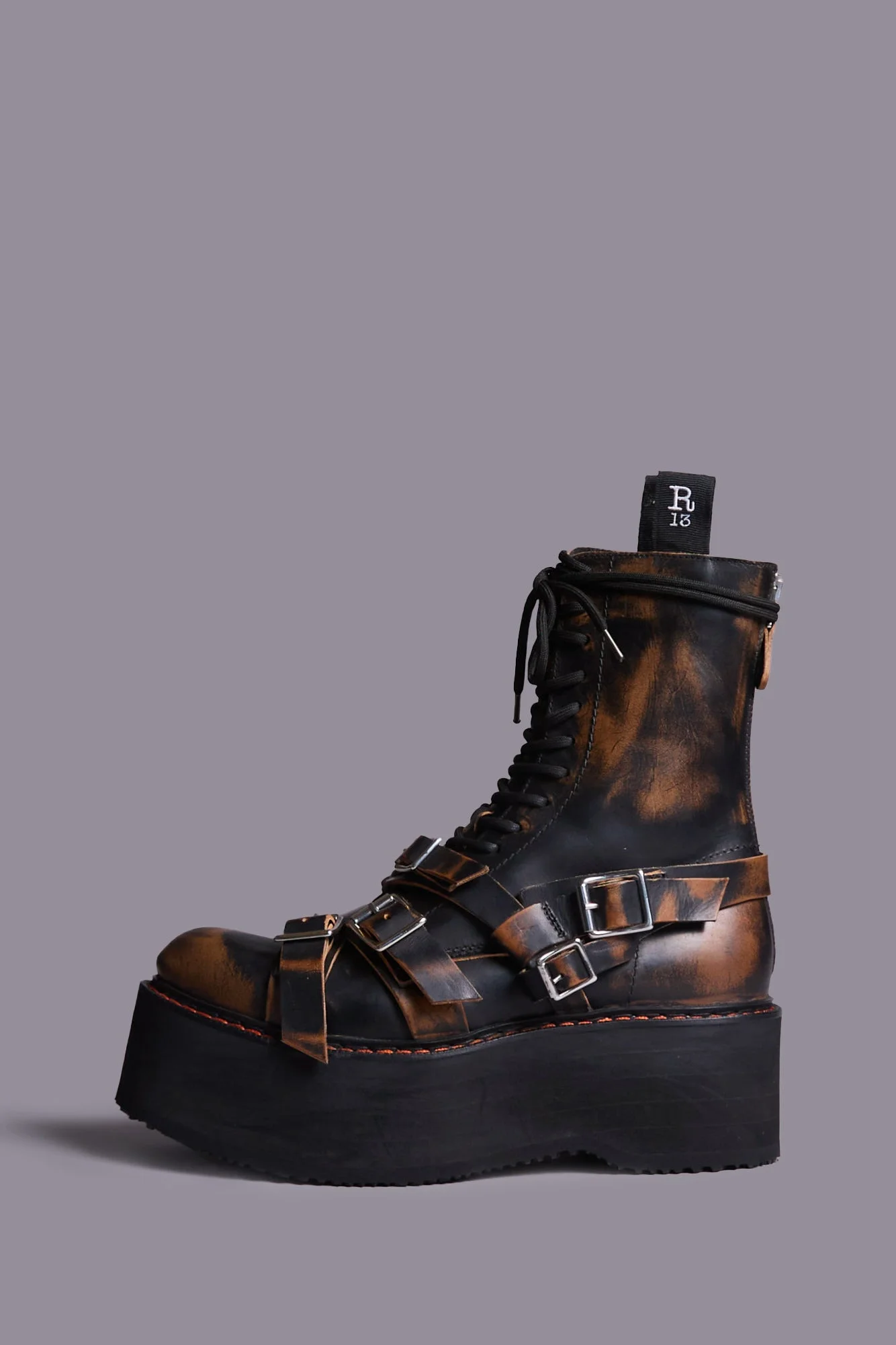 STRAPPED DOUBLE STACK BOOT - 1