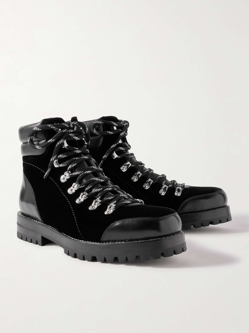Janka Leather-Trimmed Velvet Hiking Boots 4