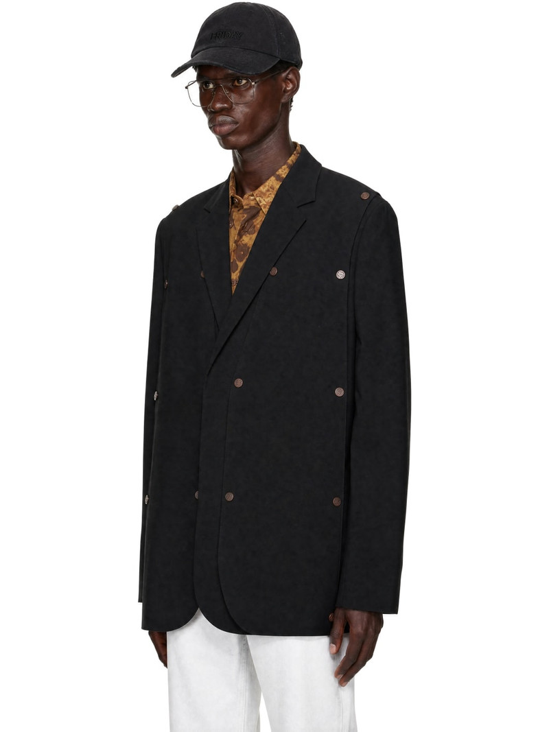 Black Snap Panel Blazer 4