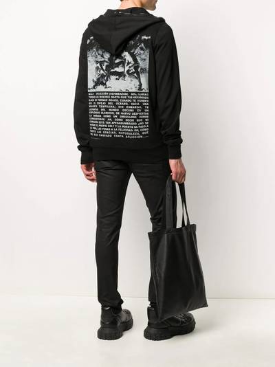 Rick Owens DRKSHDW graphic print hoodie outlook