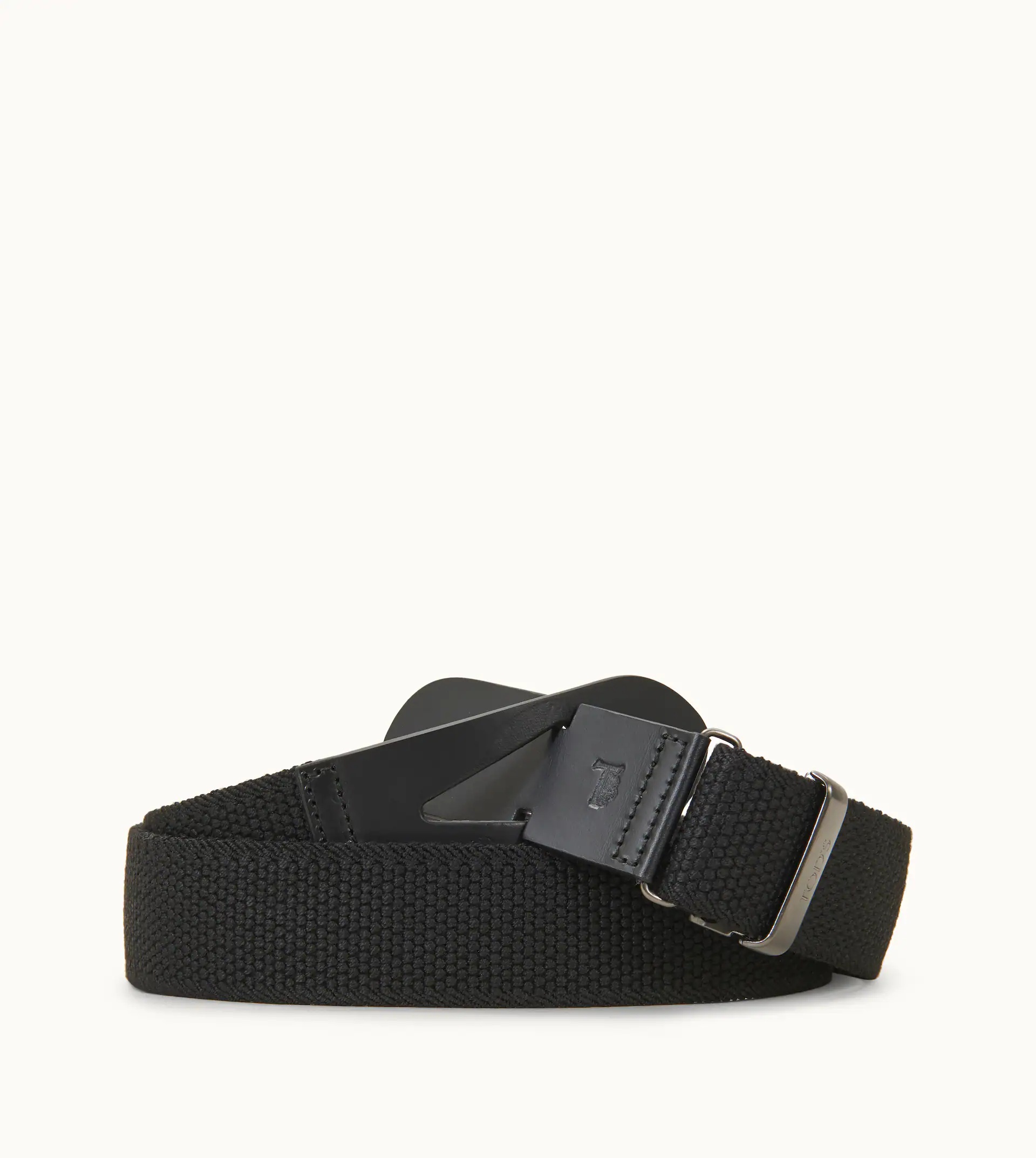 BELT IN CANVAS AND LEATHER - BLACK - 2